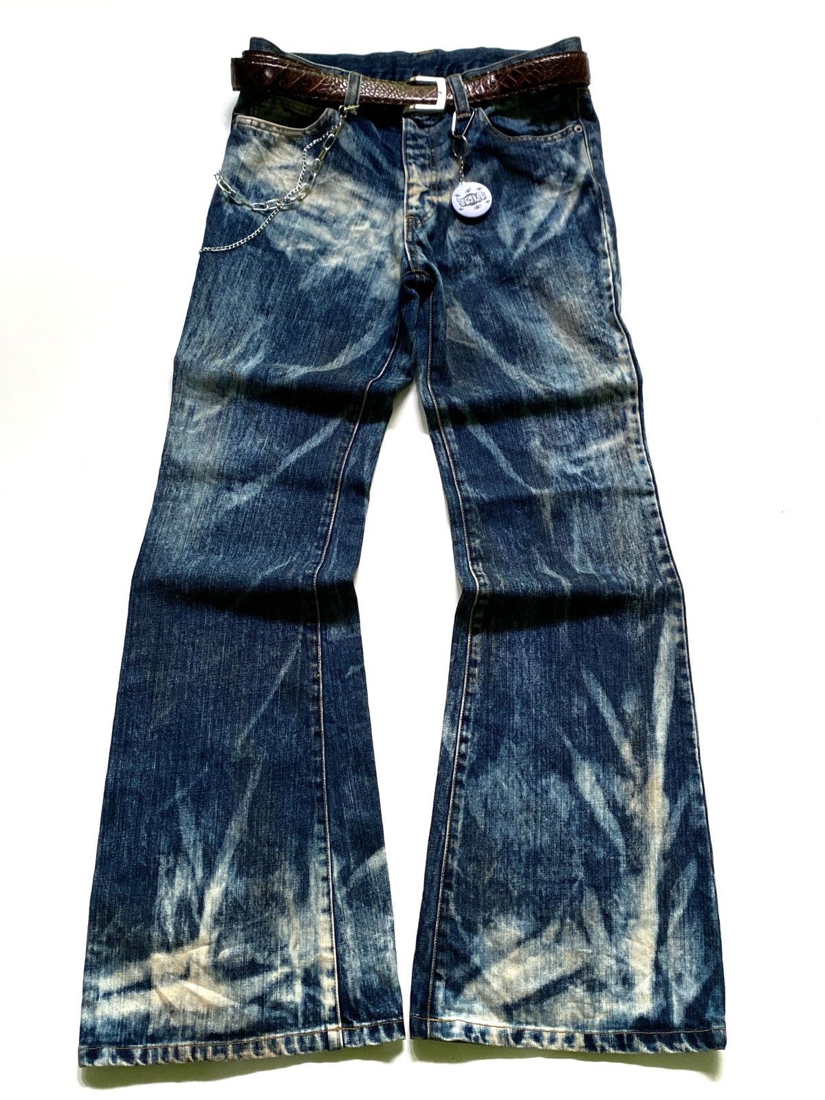 Japanese Brand SICK💰 Uknown made in japan Flare jeans Size US 30 / EU 46 - 1 Thumbnail