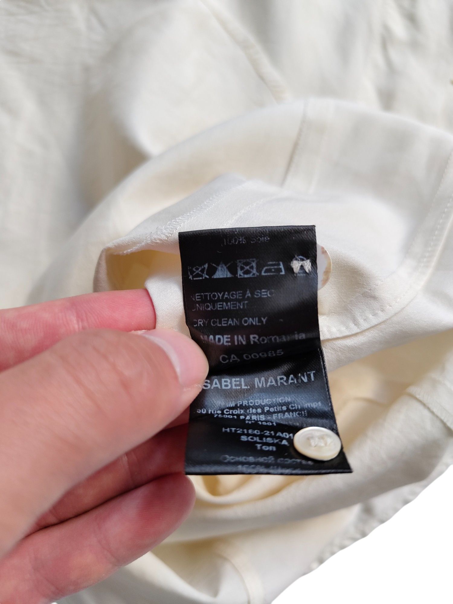 Isabel Marant Creme Cotton Round Neck Blouse Size XS / US 0-2 / IT 36-38 - 7 Thumbnail