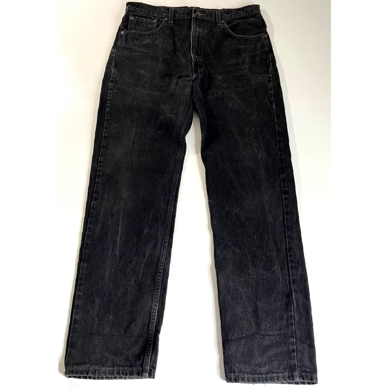 Levi's VINTAGE Levi's 505 Jeans Regular Fit Straight Black 33x32 Mens 90s USA Americana Denim Cotton Zip Pockets 36x32? Size US 33 - 4 Thumbnail