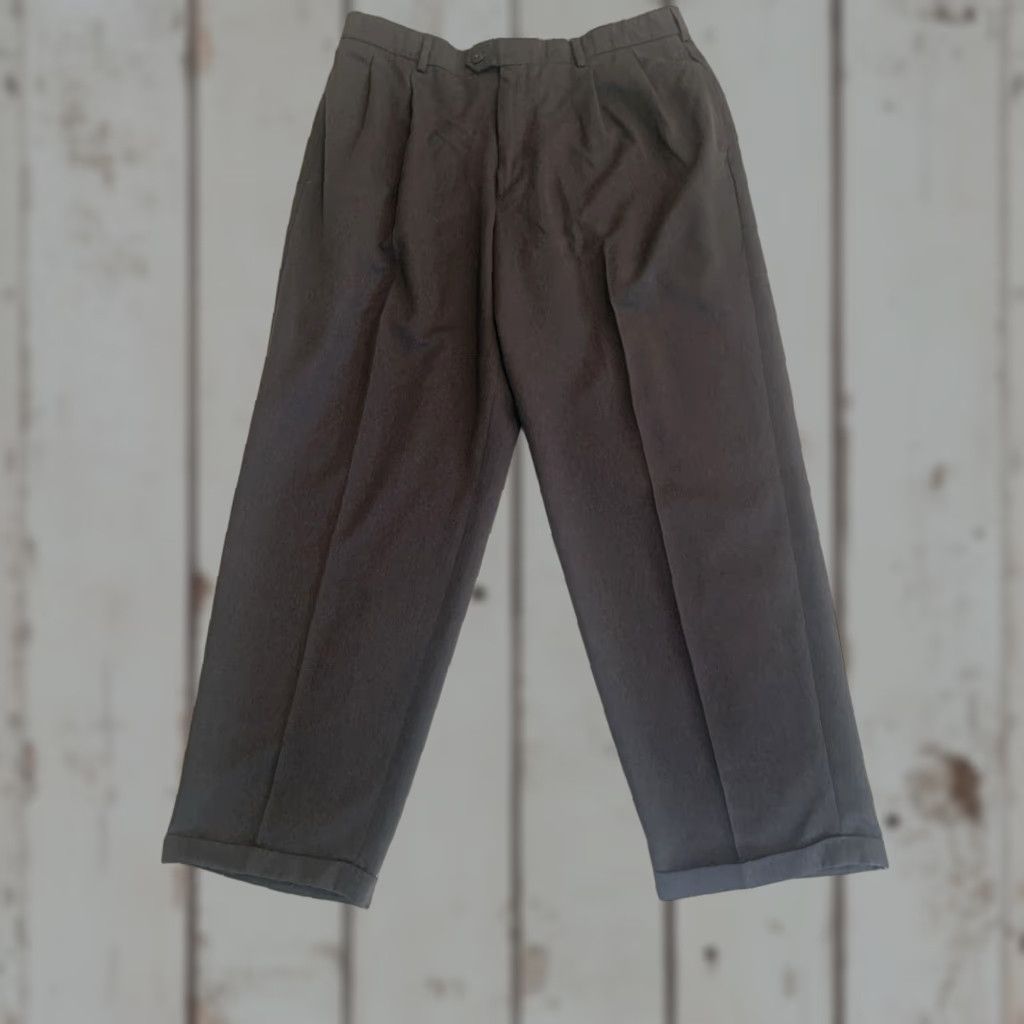 Savane SAVANE Men's Dress Pants 36x30 Gray Flat Front Regular Fit Solid Pockets Size US 36 / EU 52 - 1 Thumbnail