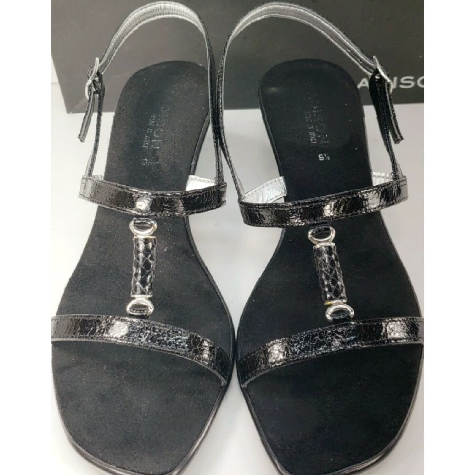 Madison Madison Maria Women's Heeled Strappy Sandal Size 9M Black Dress Straps Open Toe Buckle Heel Wedge Size M / US 6-8 / IT 42-44 - 3 Thumbnail
