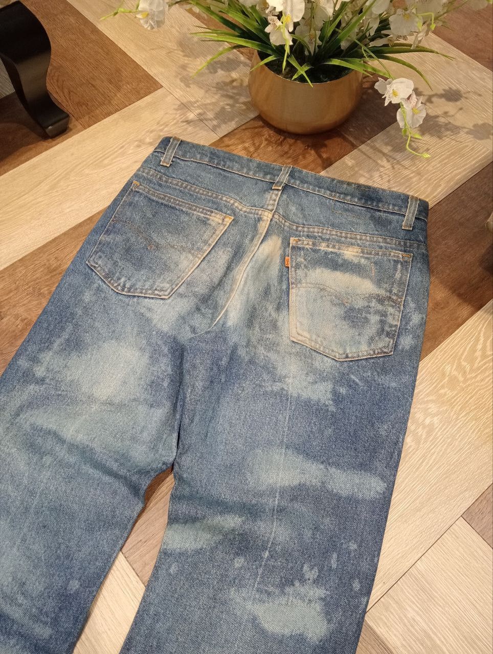 Levi's Vintage Clothing RARE LEVI'S VINTAGE 505 ORANGE TAB BLEACH JEANS Size US 33 - 12 Thumbnail