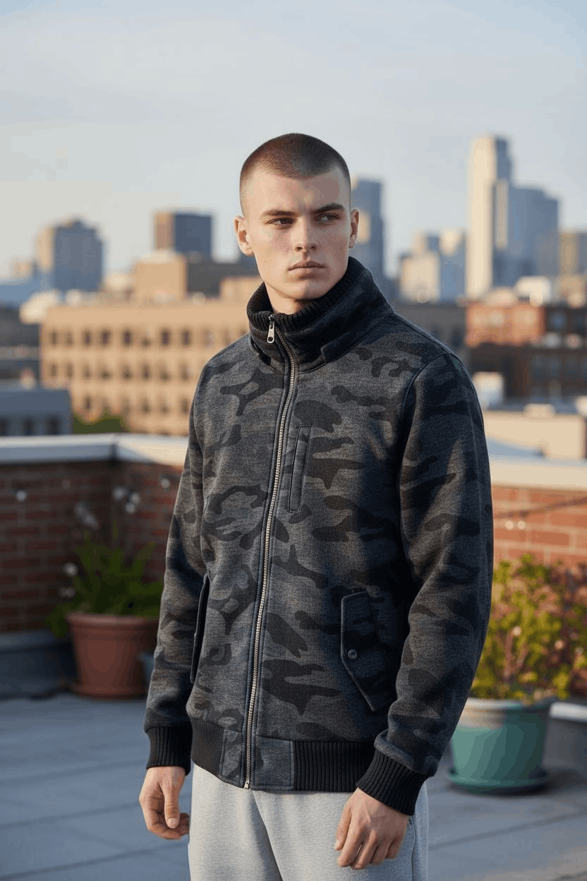 In The Attic Military Army Black Jacket
