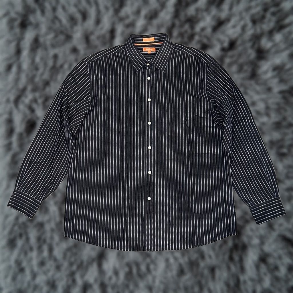 Faconnable Faconnable Jeans Striped Long Sleeve Button Down XL Mens Shirt Size US XL / EU 56 / 4 - 1 Thumbnail