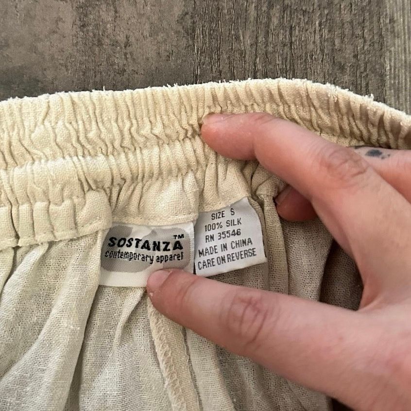 Other sostanza contemporary apparel cream silk pants Size 30" / US 8 / IT 44 - 3 Thumbnail