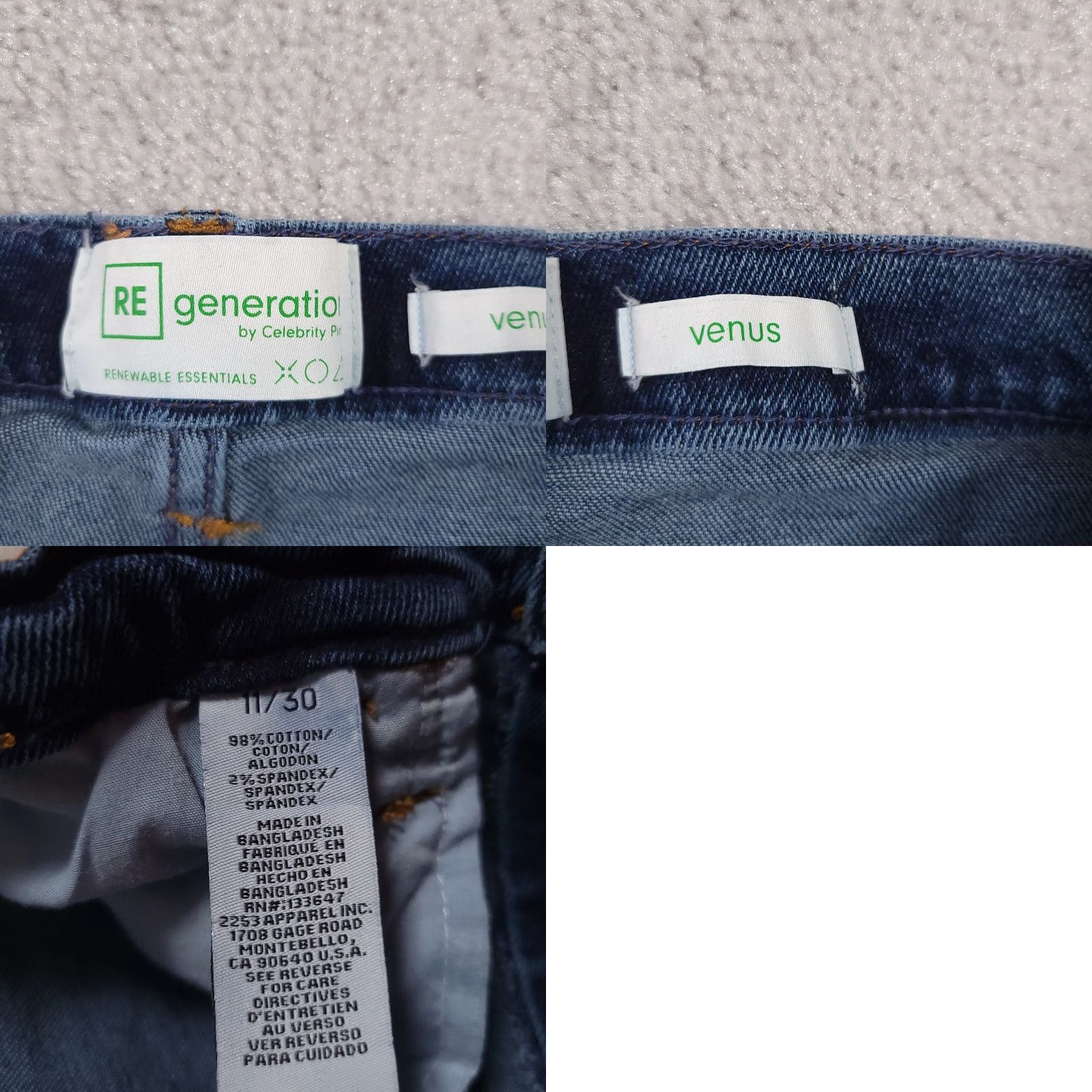 Vintage Celebrity Pink Regeneration Jeans Women’s 11/30 Med Wash Distressed Ankle Crop Jeans Women’s Size 32" / US 10 / IT 46 - 9 Thumbnail