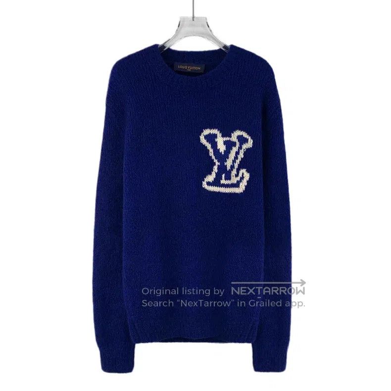 Louis Vuitton Louis Vuitton Navy logo intarsia wool crewneck long-sleeve Size US XS / EU 42 / 0 - 1 Thumbnail
