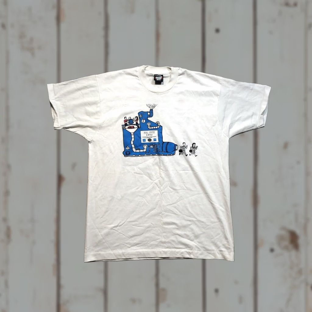 Vintage VINTAGE Screen Stars Best T Shirt USA 1992 XL White Crew Neck Short Sleeve Graphic Print Science Men Size US XL / EU 56 / 4 - 1 Thumbnail