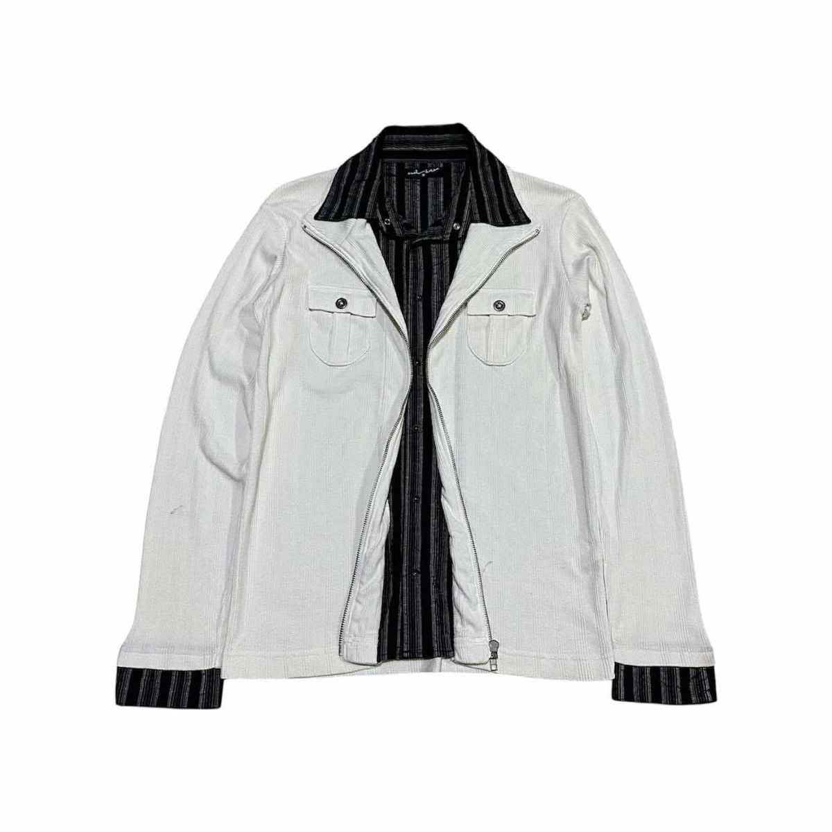 Japanese Brand 🔥Sick Y2K Oval Dice Ribbed Knit Double Layer Shirt Goth Punk Size US M / EU 48-50 / 2 - 1 Thumbnail