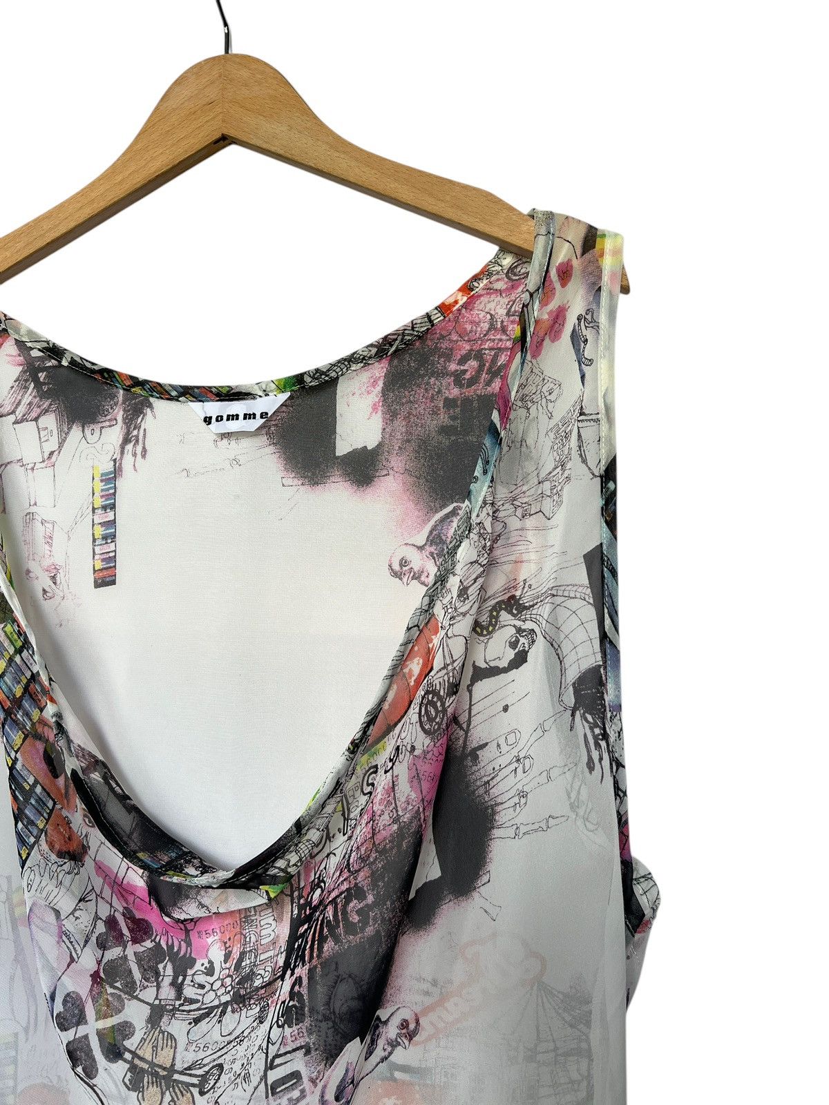 Comme des Garcons × Japanese Brand × gomme Gomme Homme Graffiti Art Printed Sleeveless Blouse Size M / US 6-8 / IT 42-44 - 3 Thumbnail