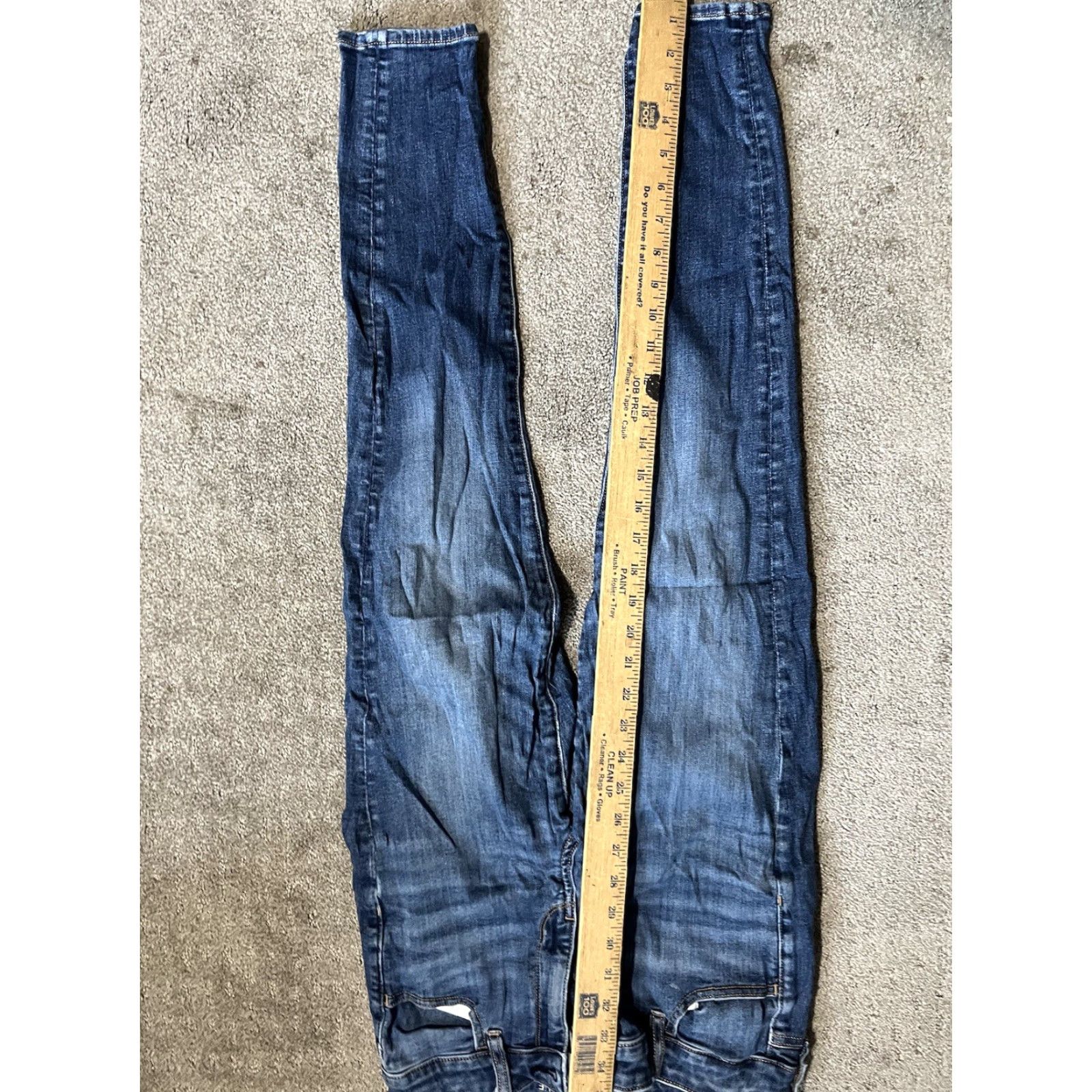 American Eagle Outfitters American Eagle Next Level Stretch Hi-Rise Jegging Pants Size 8 Regular Blue Corduroy Womens Distressed Size 30" / US 8 / IT 44 - 8 Thumbnail