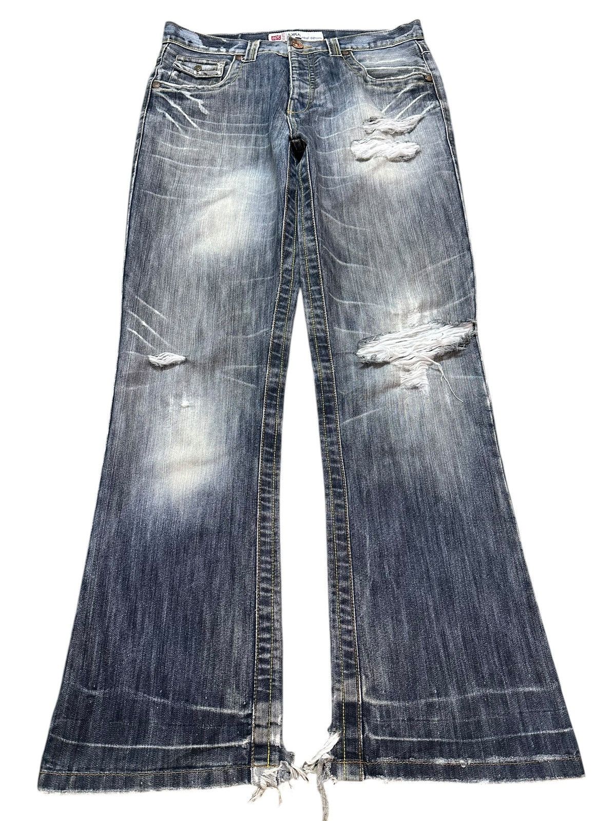 Hysteric Glamour Vintage Japanese Brand Faded Wash Distressed Wide Leg Jeans Size US 34 / EU 50 - 1 Thumbnail