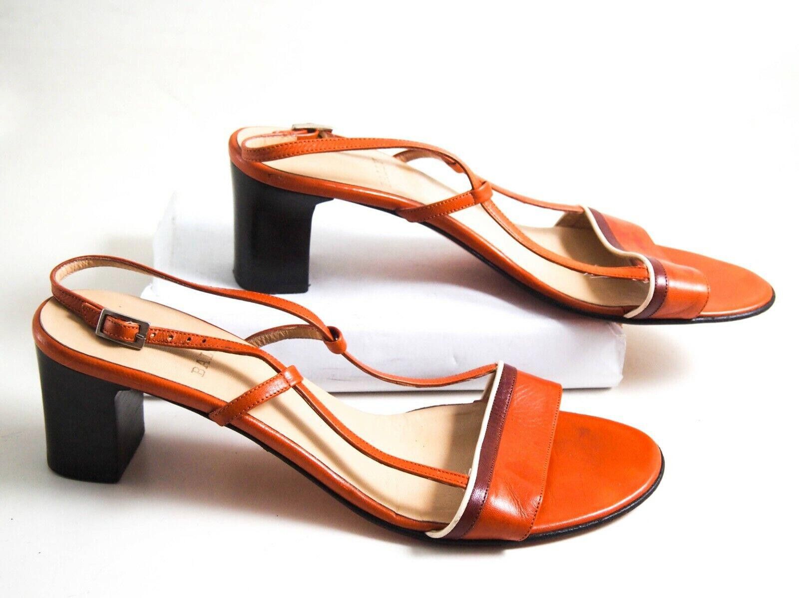 Bally Bally Mid Heel Sandals Orange Leather US 9 EU 39.5 Size US 9 / IT 39 - 2 Thumbnail