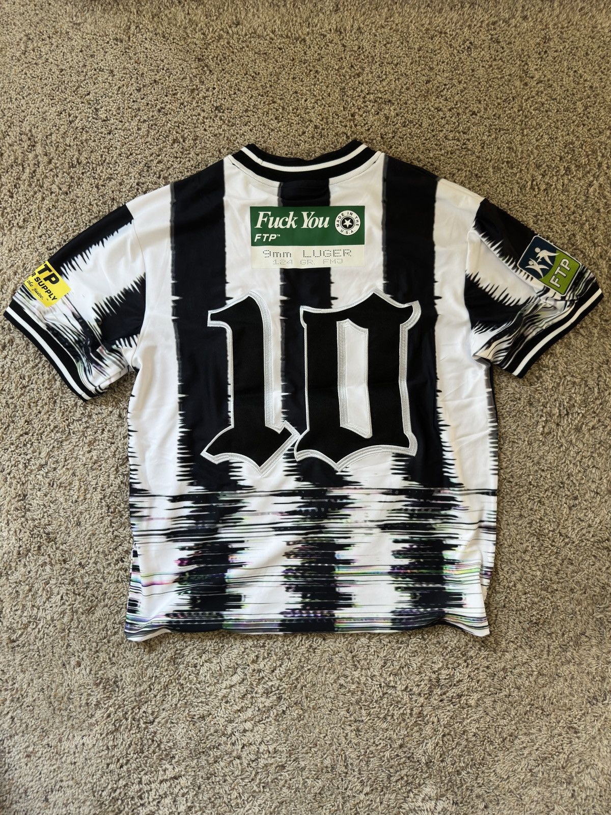 Fuck The Population FTP Distorted Soccer Jersey - Medium - DSIP Size US M / EU 48-50 / 2 - 2 Thumbnail