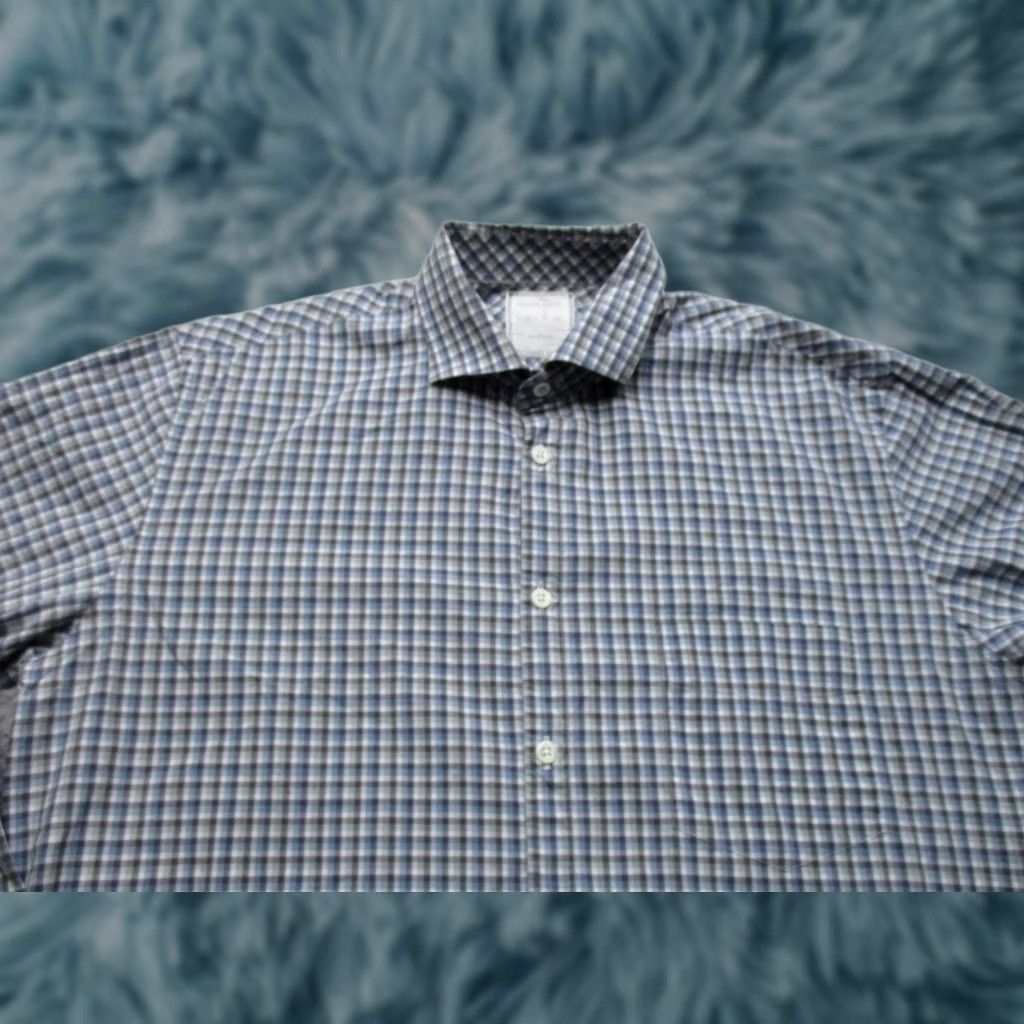 Billy Reid Billy Reid Shirt Mens M Blue Check Long Sleeve Button-Up Cotton Casual Size US M / EU 48-50 / 2 - 1 Thumbnail