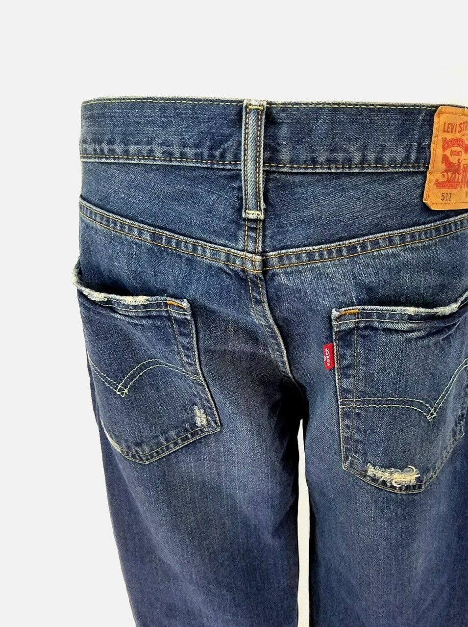 Levi's × Vintage 511 Slim Jeans W29” x L32” Distressed Upcycled Size US 29 - 5 Thumbnail