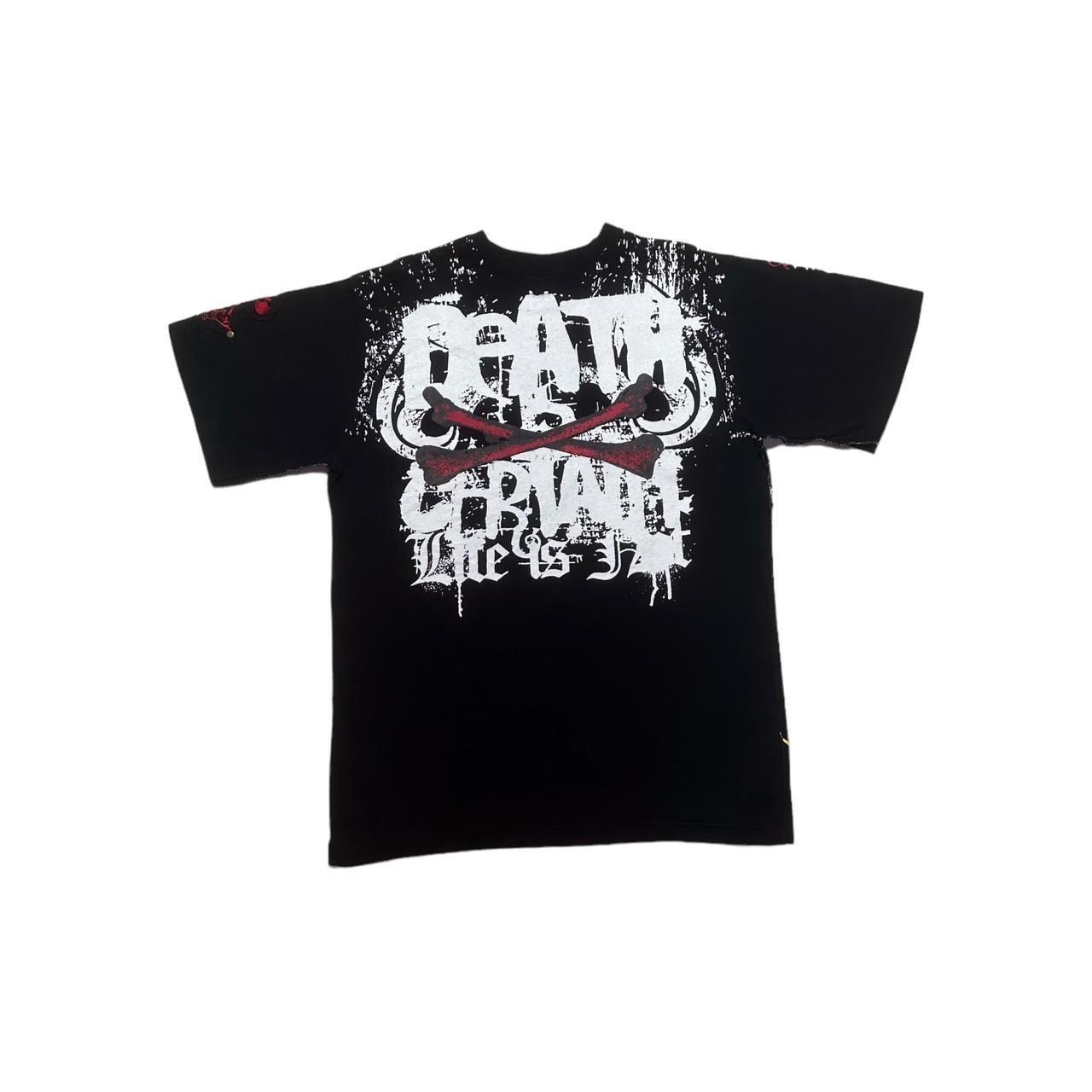 Affliction × Black Label × Tapout Y2K Style Grunge Blac Label T-Shirt Size US XL / EU 56 / 4 - 1 Thumbnail
