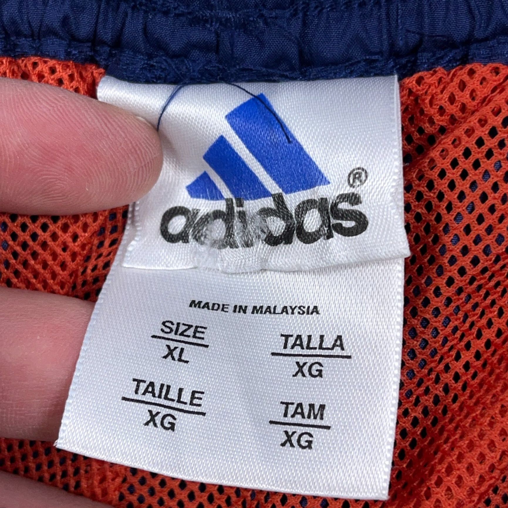 Adidas VINTAGE adidas Pants Men XL Blue Orange Windbreaker Joggers Track Baggy Size US 36 / EU 52 - 4 Thumbnail