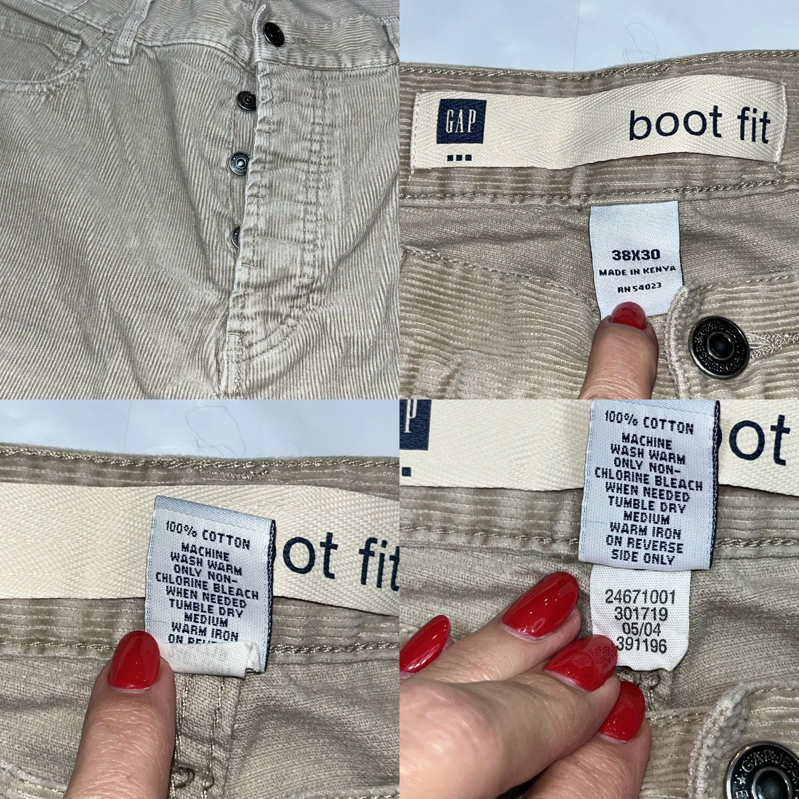 Gap GAP Boot Fit TAN Corduroy BUTTON FLY Pants Men’s SIZE 38/30 Cotton Y2K 2004 Vtg Size US 38 / EU 54 - 8 Thumbnail