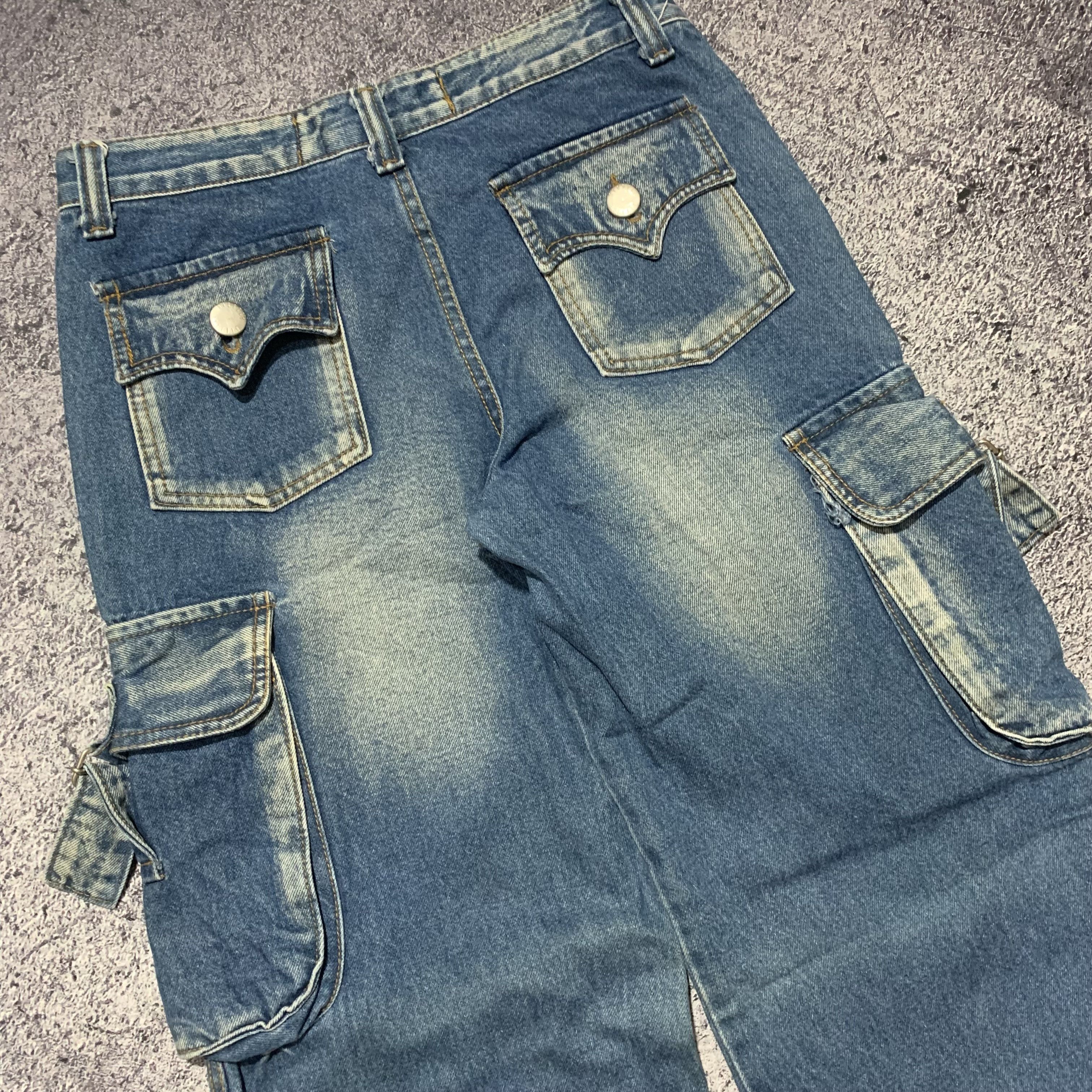 Japanese Brand 2000s Archive Ifsix Tactical Multipocket Wash Jeans Cargo Size US 29 - 5 Thumbnail