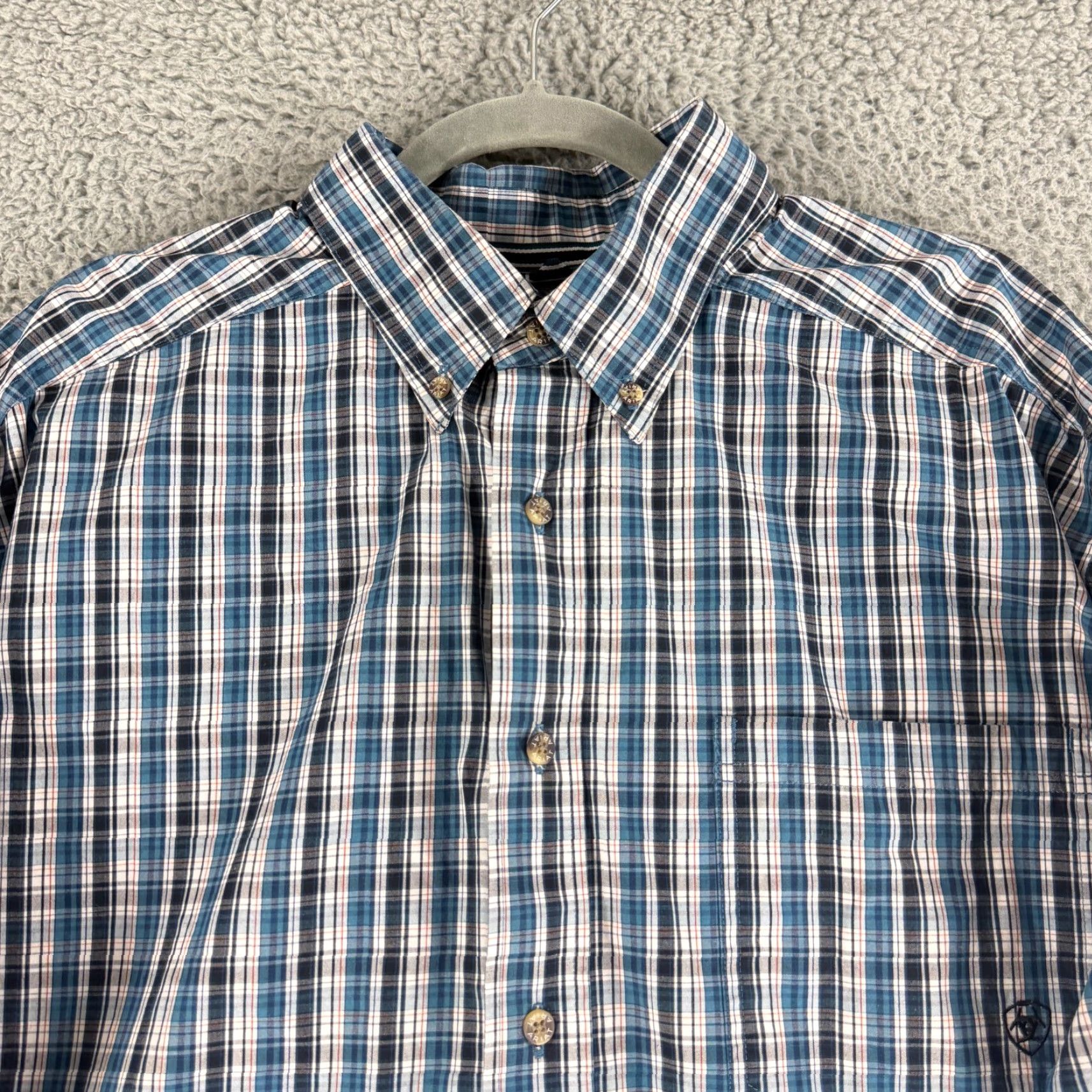 Ariat Ariat Pro Series Dargan Button-Up Shirt Mens XL Blue Plaid Long Sleeve Size US XL / EU 56 / 4 - 2 Thumbnail