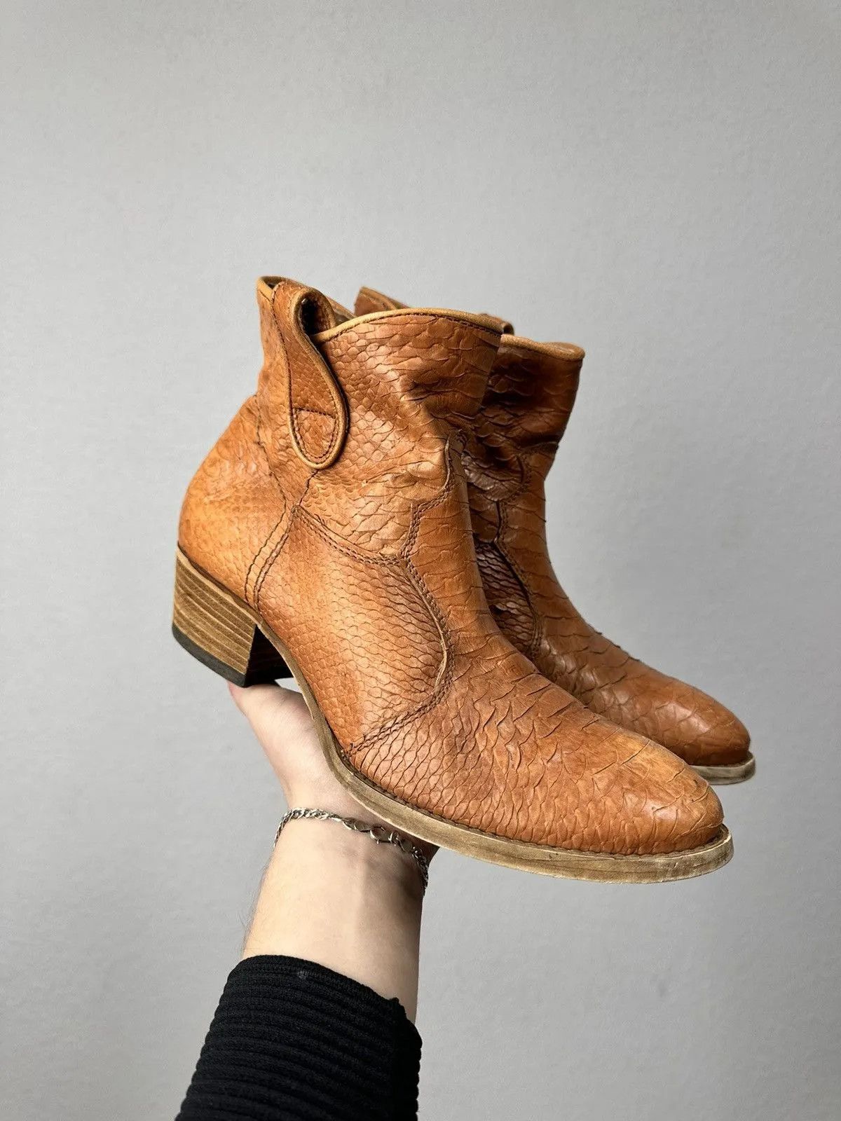 Hedi Slimane Vintage Real Alligator Leather Boots Rick Owens AS 98 Japan Size US 8 / IT 38 - 1 Thumbnail