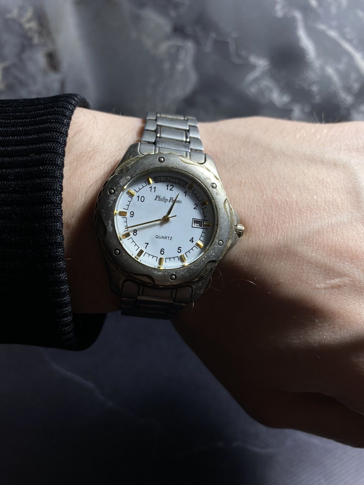 Japanese Brand Philip Persio Quartz Watch Day-Date Stainless Steel Vintage Size ONE SIZE - 5 Thumbnail