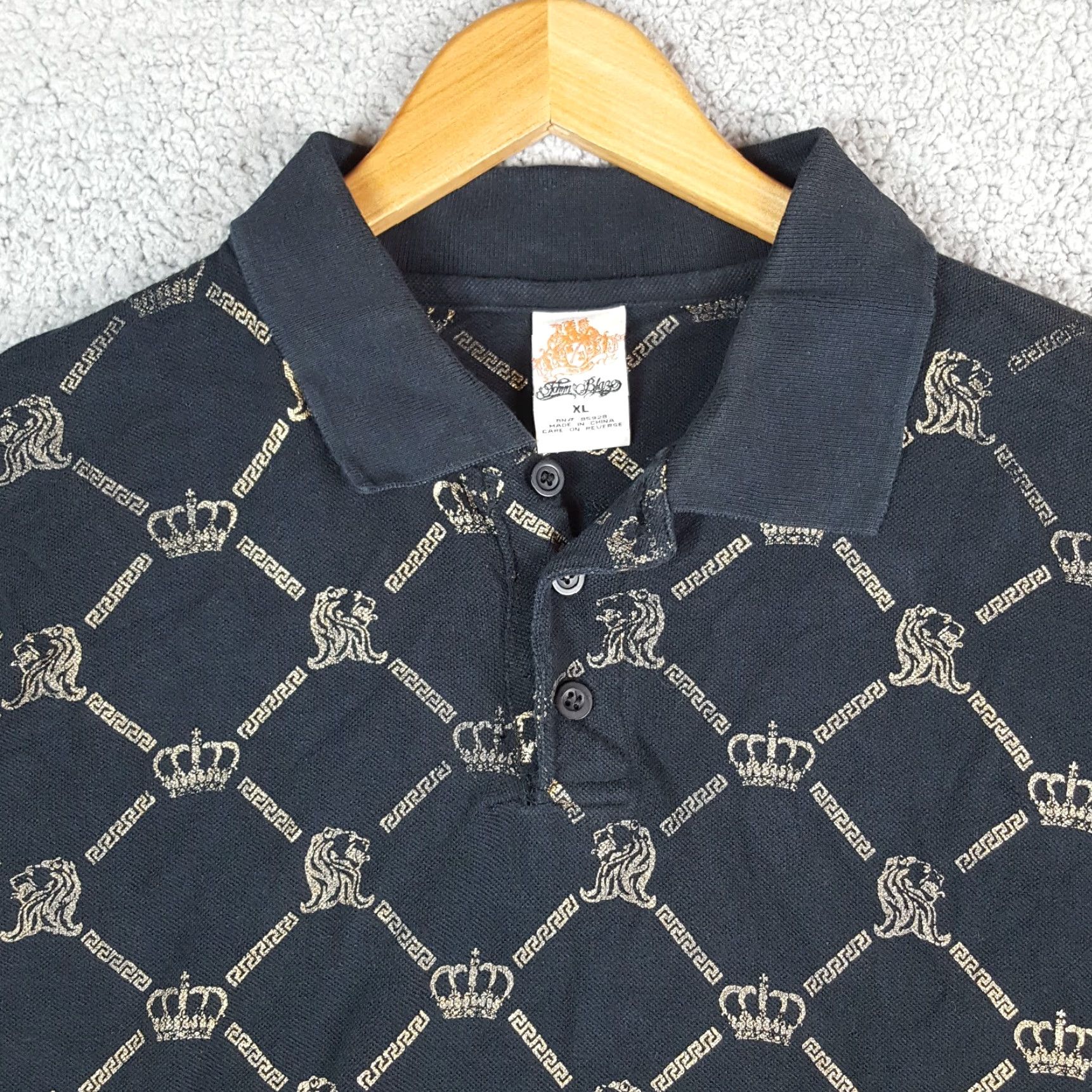 Vintage VINTAGE Johnny Blaze Hip Hop WuTang Polo Shirt Monogram Collar Polo Shirt XL Men Black 90s Grunge Rock Surf Hip Hop Monogram Logo Size US XL / EU 56 / 4 - 2 Thumbnail
