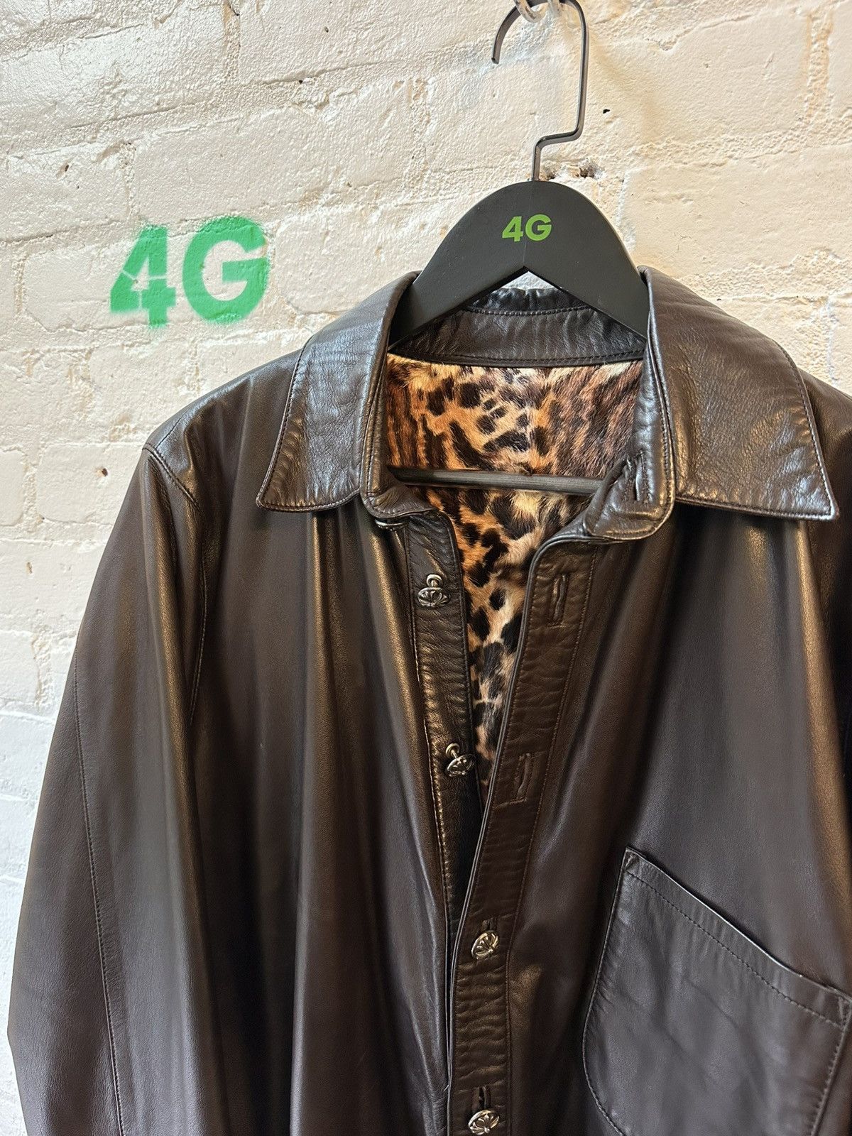 Chrome Hearts CHROME HEARTS LEATHER CHEETAH LINED JACKET Size US M / EU 48-50 / 2 - 1 Thumbnail