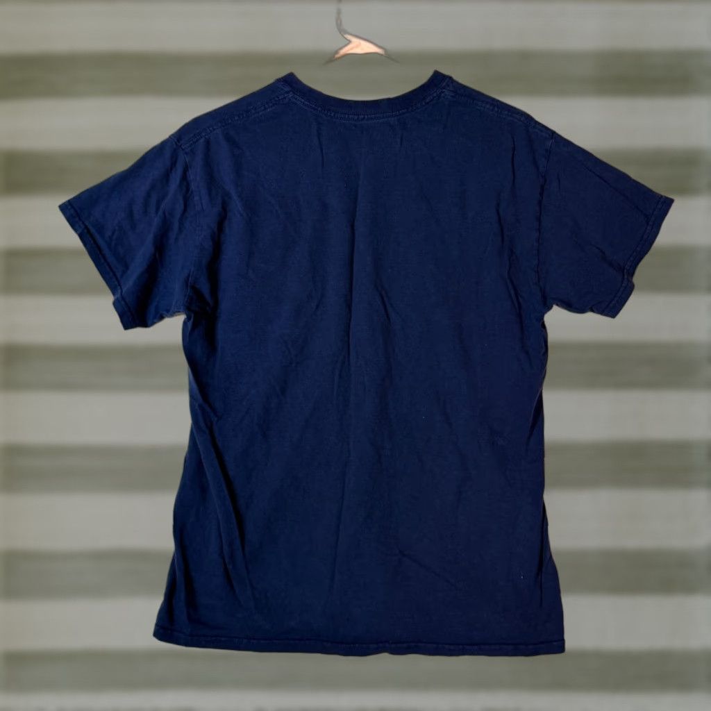 Ben Davis T-Shirt Crew Neck Short Sleeve Tee Blue Men's M Wide-Classic Logo Accents Pockets Cotton Regular Fit Fall Vintage No