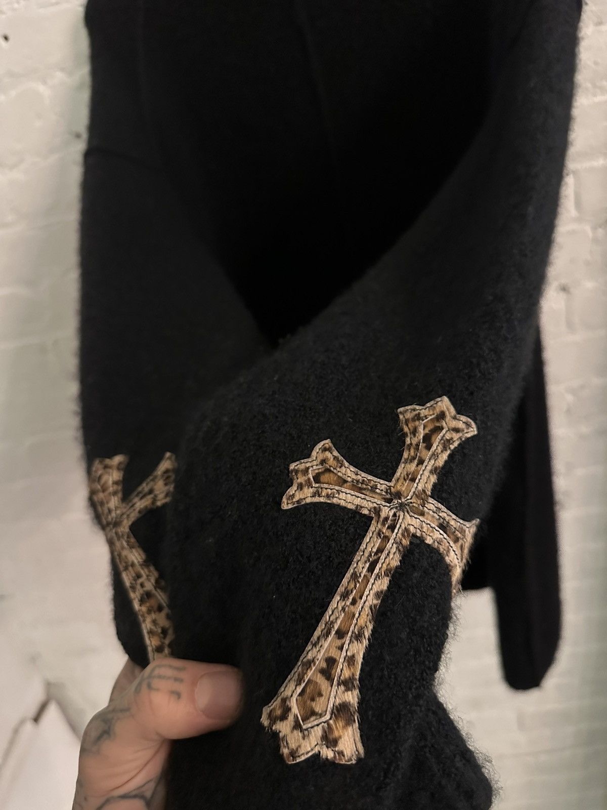 Chrome Hearts Chrome Hearts CASHMERE CROSS PATCH Sweater M-XL Sweater Size US L / EU 52-54 / 3 - 6 Thumbnail