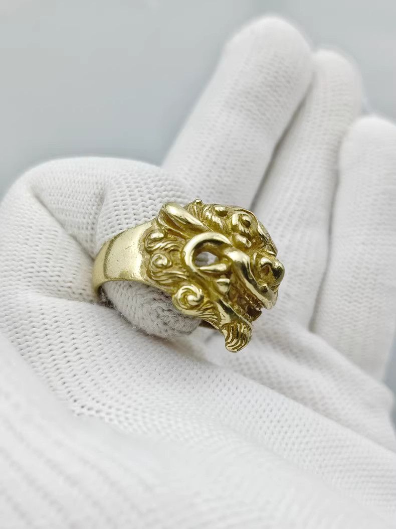 Vintage Chrome Lion Gold Ring Vintage Rings🔥🔥🔥 Size ONE SIZE - 2 Thumbnail