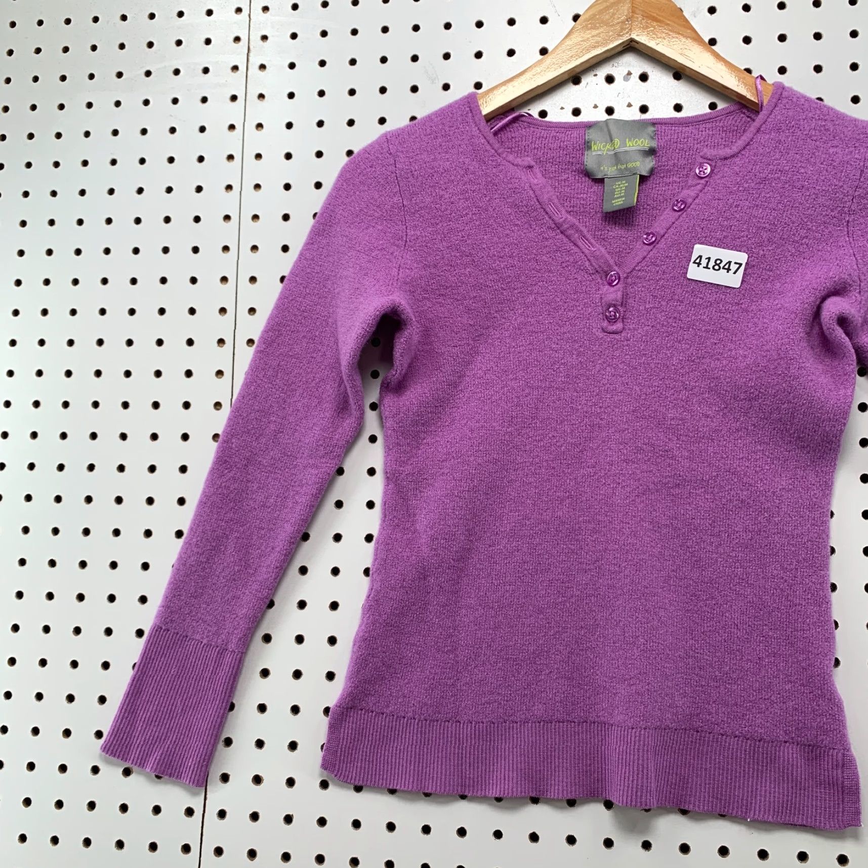 Vintage VINTAGE Wicked Wool Henley Shirt Womens Medium Pink Long Sleeve Casual Travel 90s Size M / US 6-8 / IT 42-44 - 4 Thumbnail