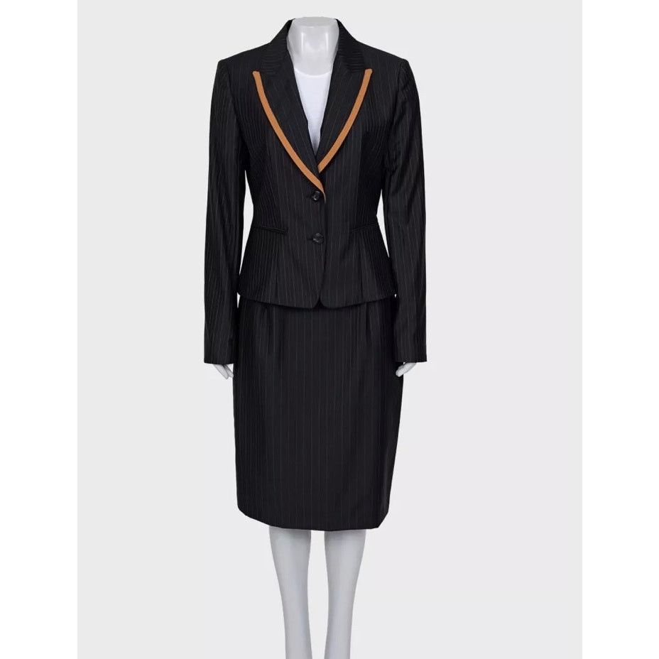 Dior Christian Dior Black Striped Wool Suit FR44 XXL Size L / US 10 / IT 46 - 1 Thumbnail