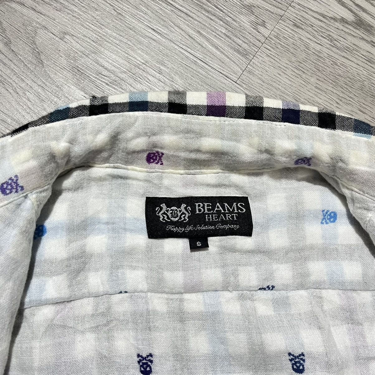 Beams Plus 2000s Beams Heart Skull Punk Logo Aop Plaid Shirt Button Up Size US S / EU 44-46 / 1 - 16 Thumbnail