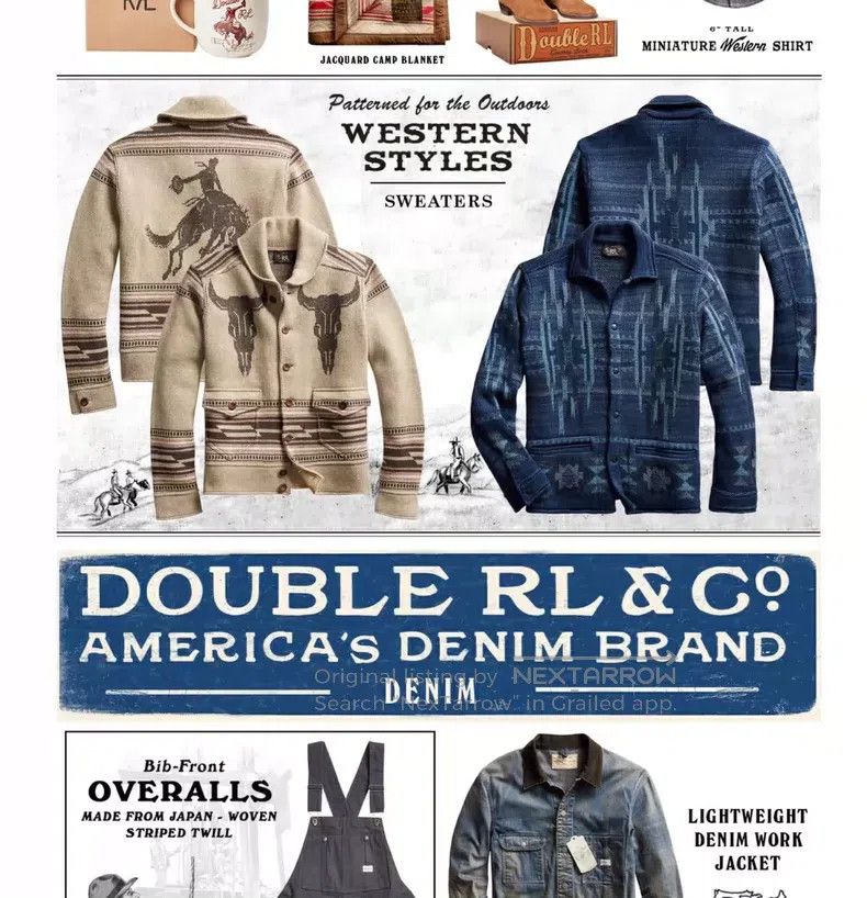 RRL Ralph Lauren RRL Ralph Lauren Retro blue dyed Southwest workwear sweate Size US S / EU 44-46 / 1 - 9 Thumbnail