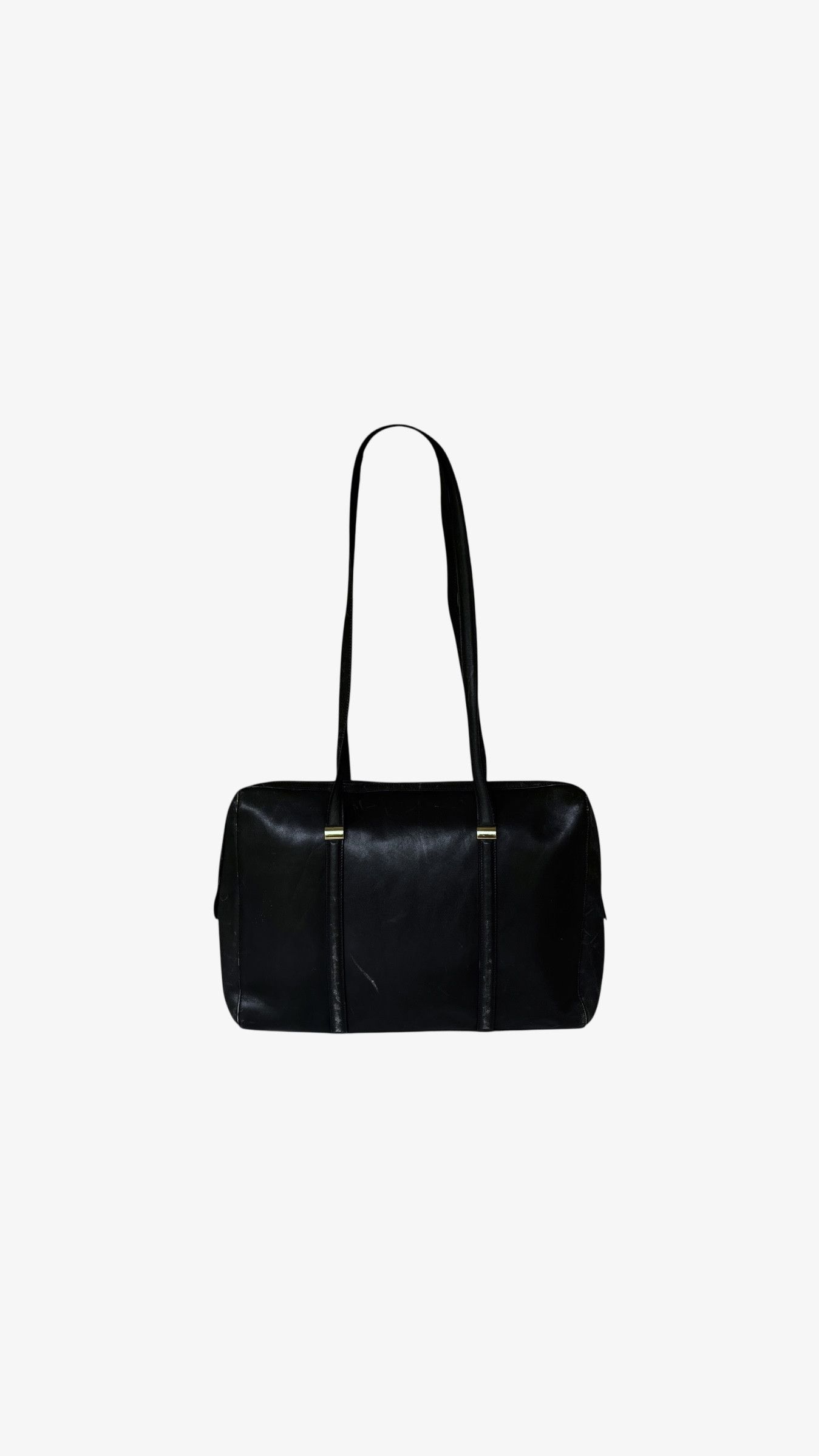 Etienne Aigner Vintage 90s Etienne Aigner Black Leather Handbag Size ONE SIZE - 2 Thumbnail