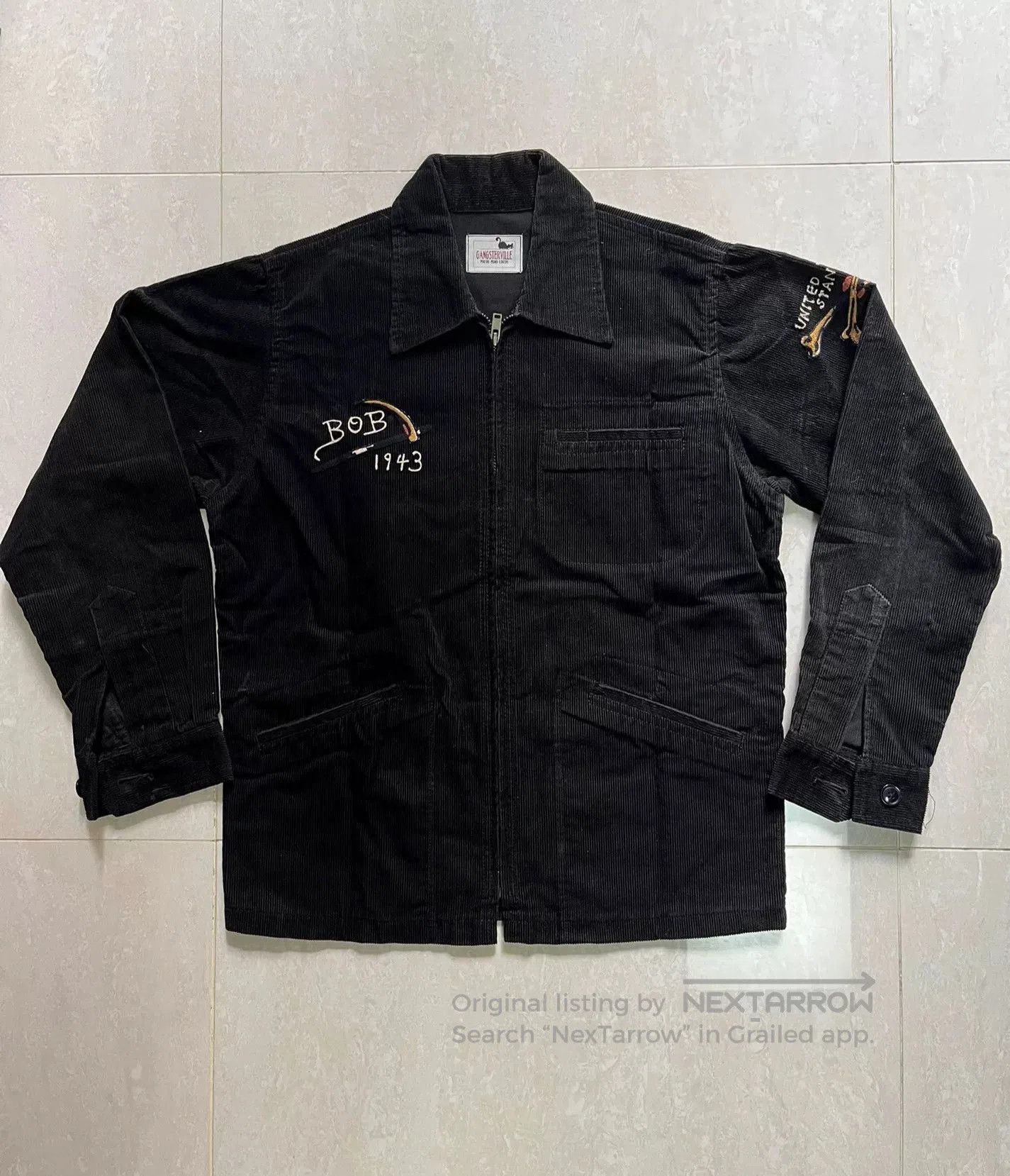 Japanese Brand GANGSTERVILLE Corduroy Jacket with Embroidery. Size US S / EU 44-46 / 1 - 2 Thumbnail