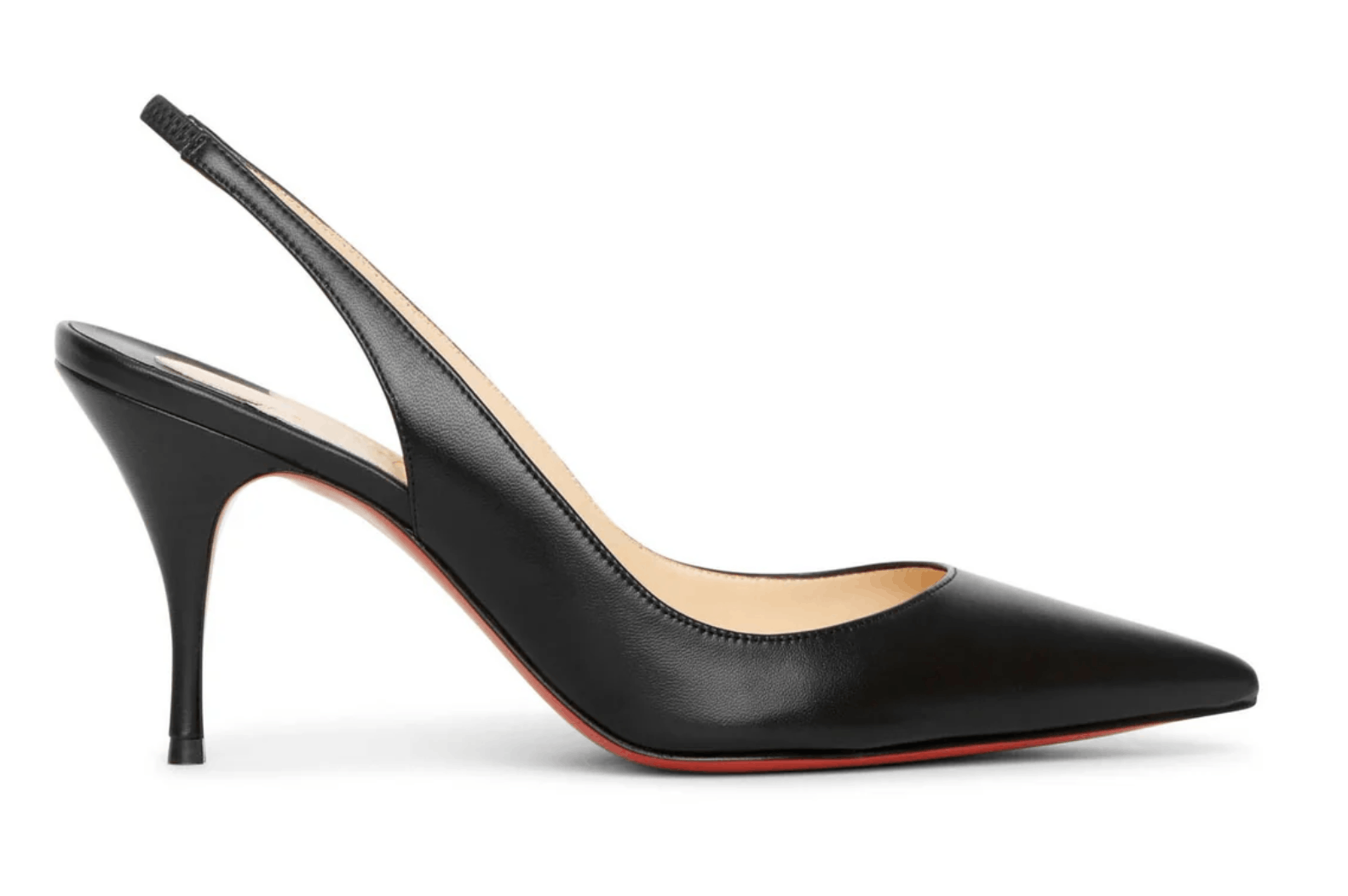 Clare Sling 80 Black Nappa Leather Slingback Heel Pump 38