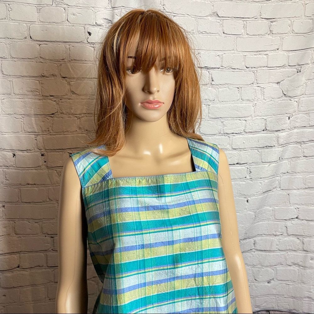 Other Mimi Maternity Plaid Green Blue Silk Top Size M Size M / US 6-8 / IT 42-44 - 5 Thumbnail