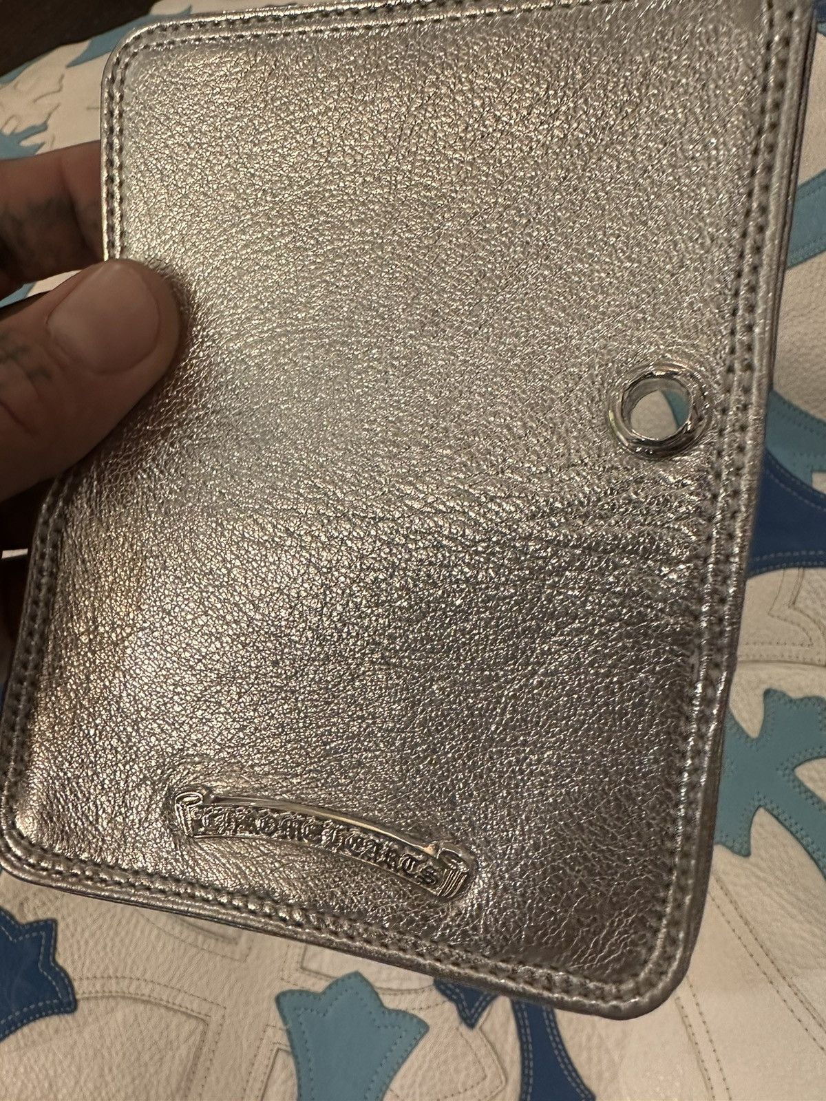Chrome Hearts CHROME HEARTS NEW SILVER LEATHER WALLET CARD HOLDER Size ONE SIZE - 8 Thumbnail