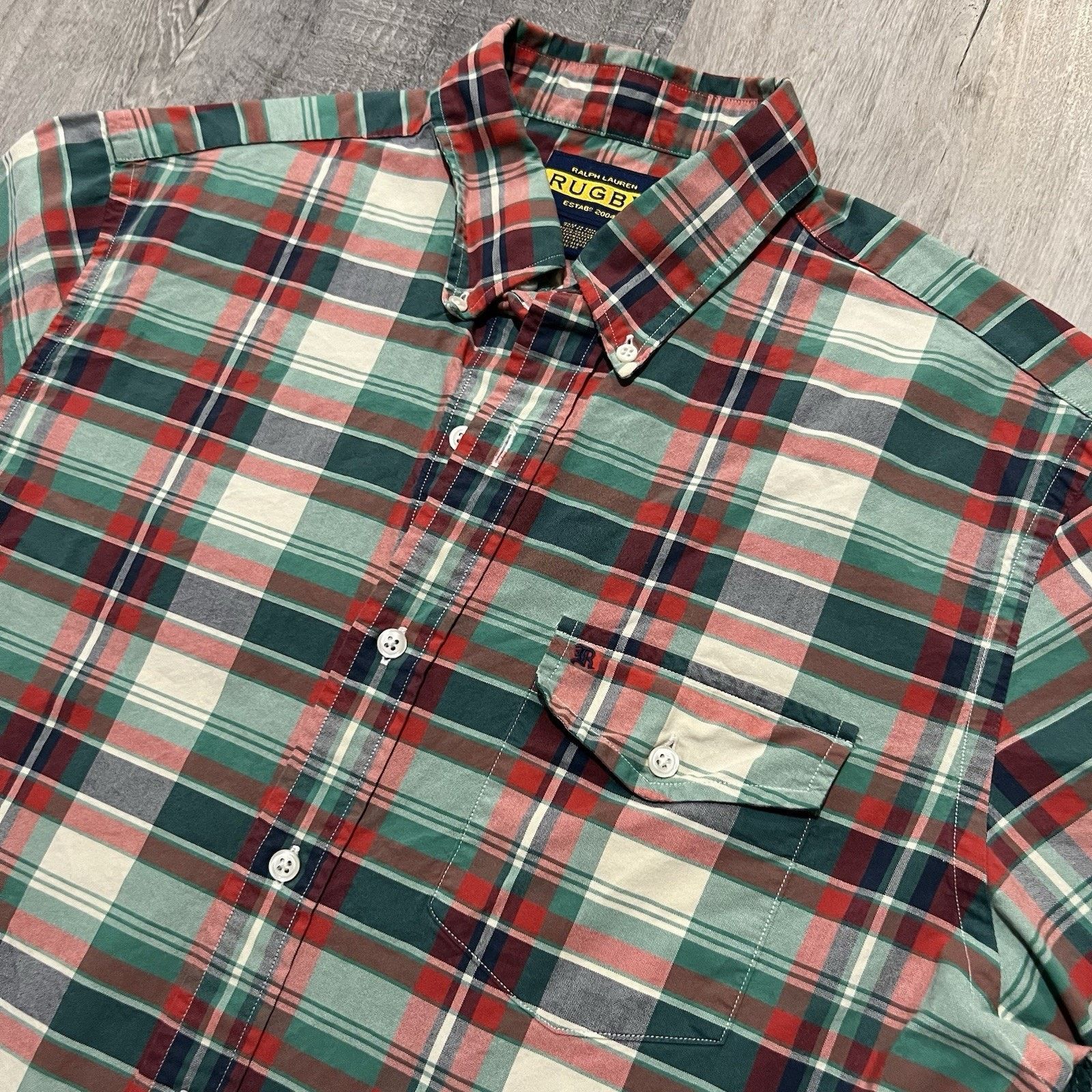 Ralph Lauren Ralph Lauren RUGBY Plaid Cotton Button Shirt Pockets Sz M Size US M / EU 48-50 / 2 - 3 Thumbnail
