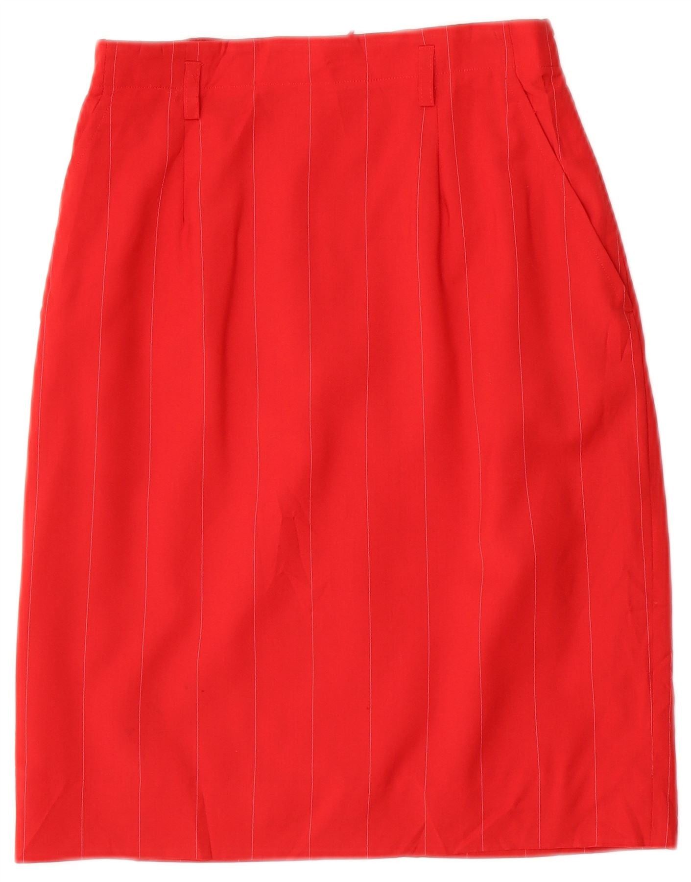 Ralph Lauren Womens High Waist Straight Skirt US 4 Small W24 Red Pinstrip Size 25" / US 0 / IT 36 - 1 Thumbnail