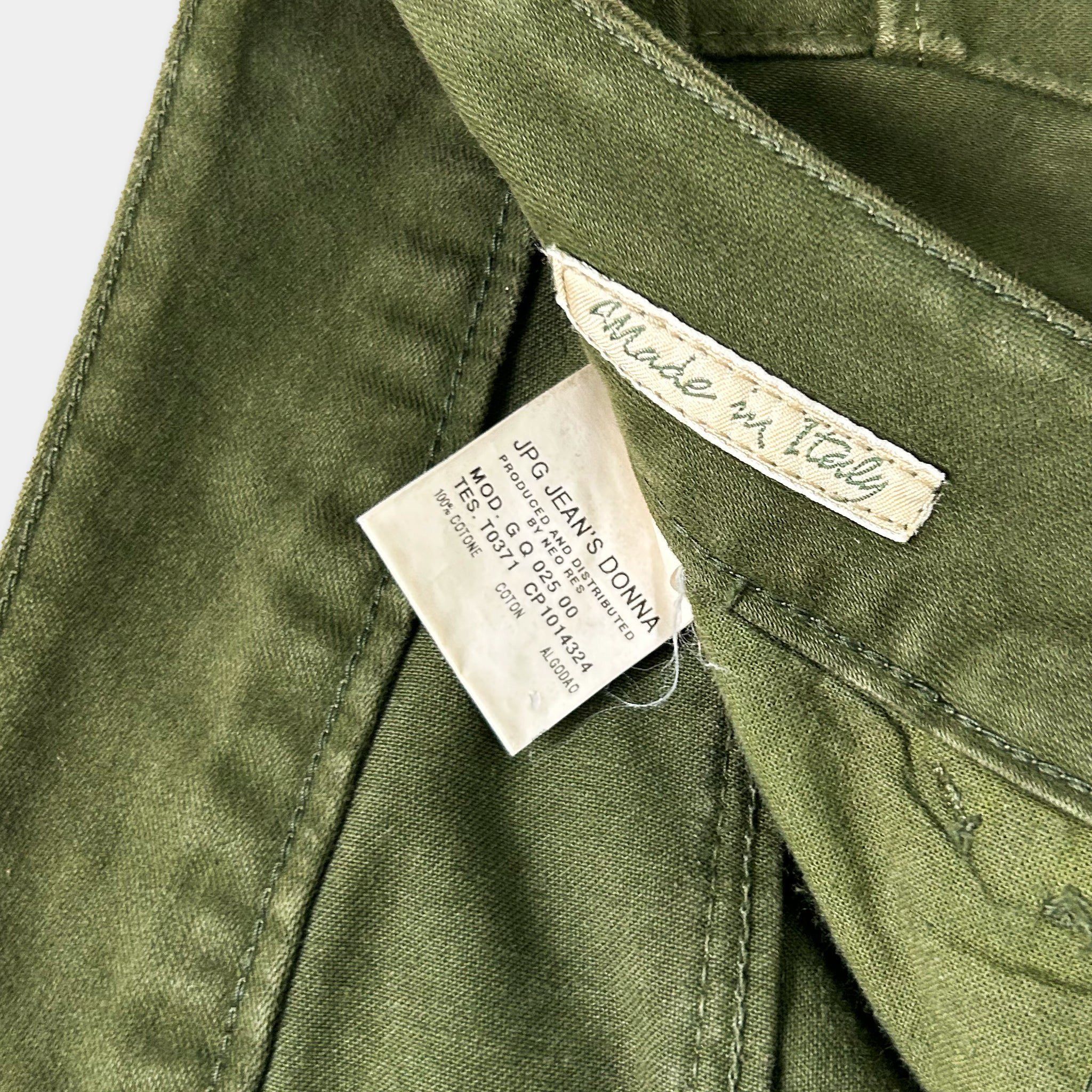 Jean Paul Gaultier Jean Paul Gaultier 2000's Olive Green Wide Leg Jeans Size US 30 / EU 46 - 6 Thumbnail