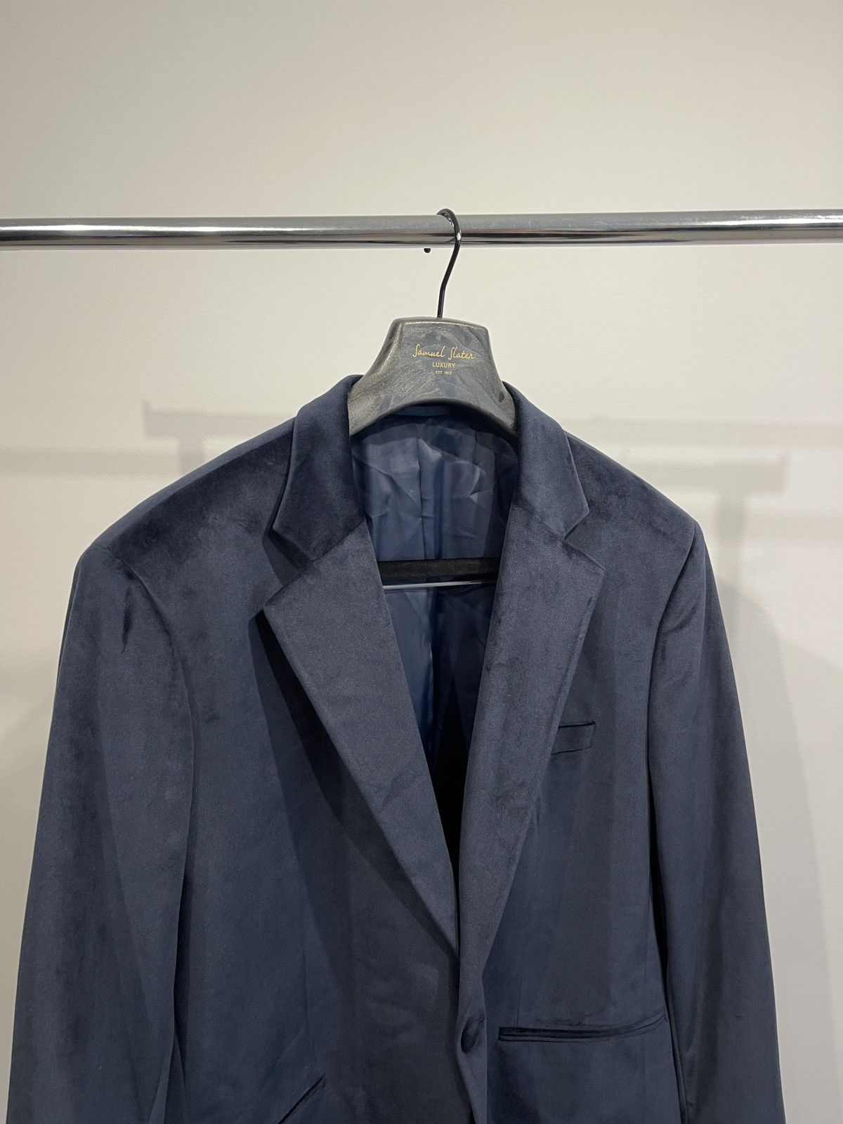 Vintage Vintage velvet jacket blue velour classic jacket sport coat Size 48R - 3 Thumbnail
