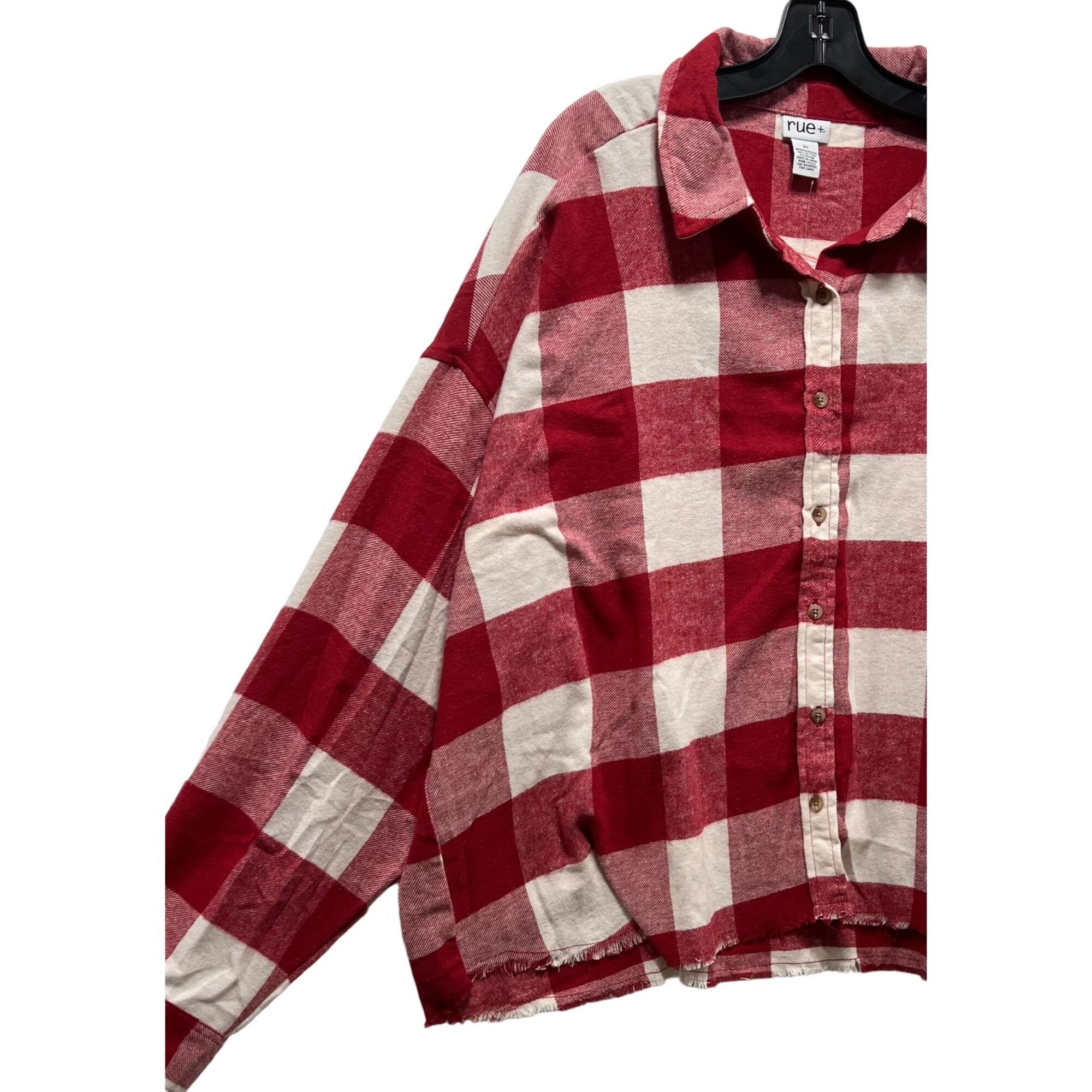 Other Rue + - Women's Long Sleeve Plaid Shirt - Red/White - 3X Size 3XL / US 20-22 - 11 Thumbnail