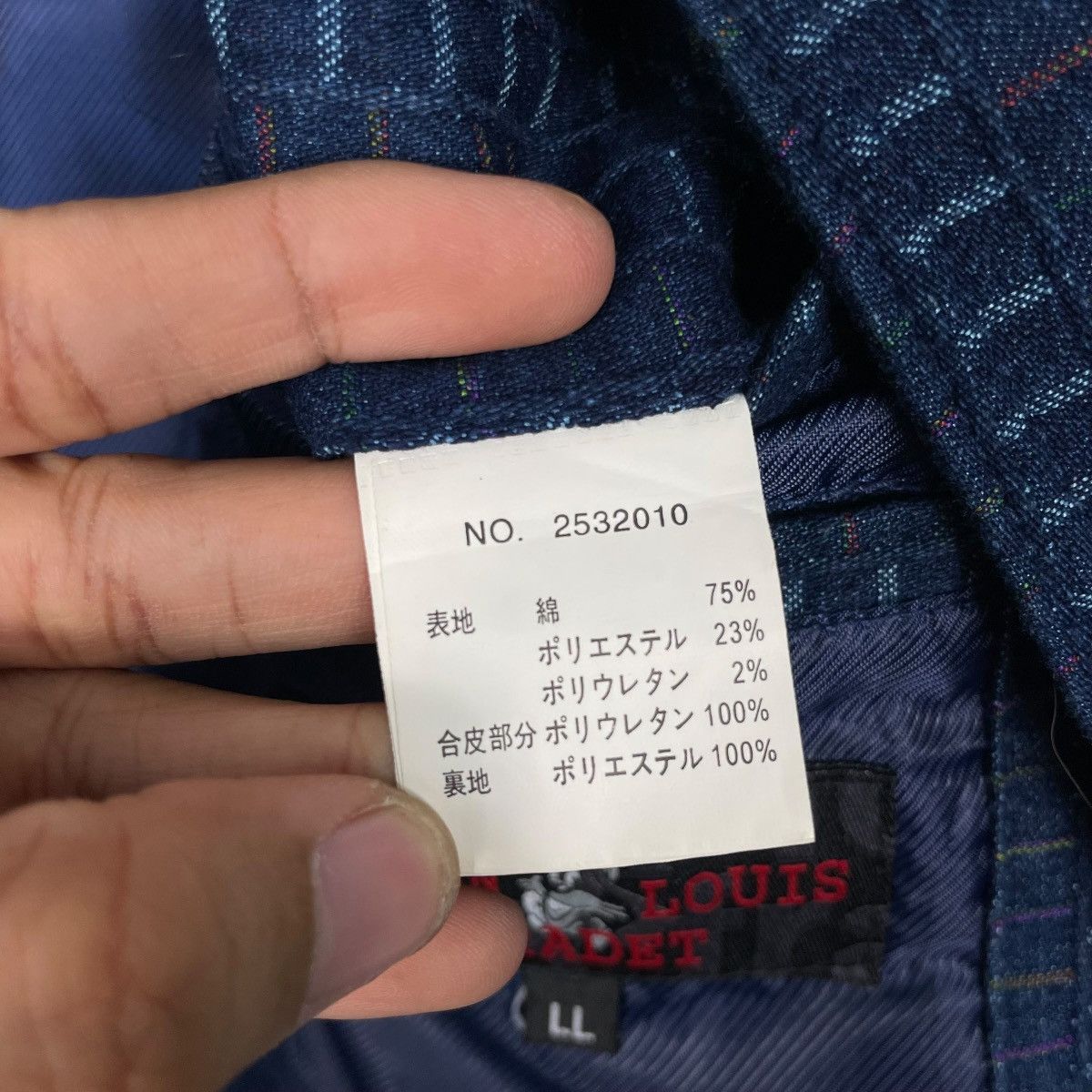 Other Nice Design Jean Louis Pradet Patterned Blue Denim Jacket Size US L / EU 52-54 / 3 - 18 Thumbnail