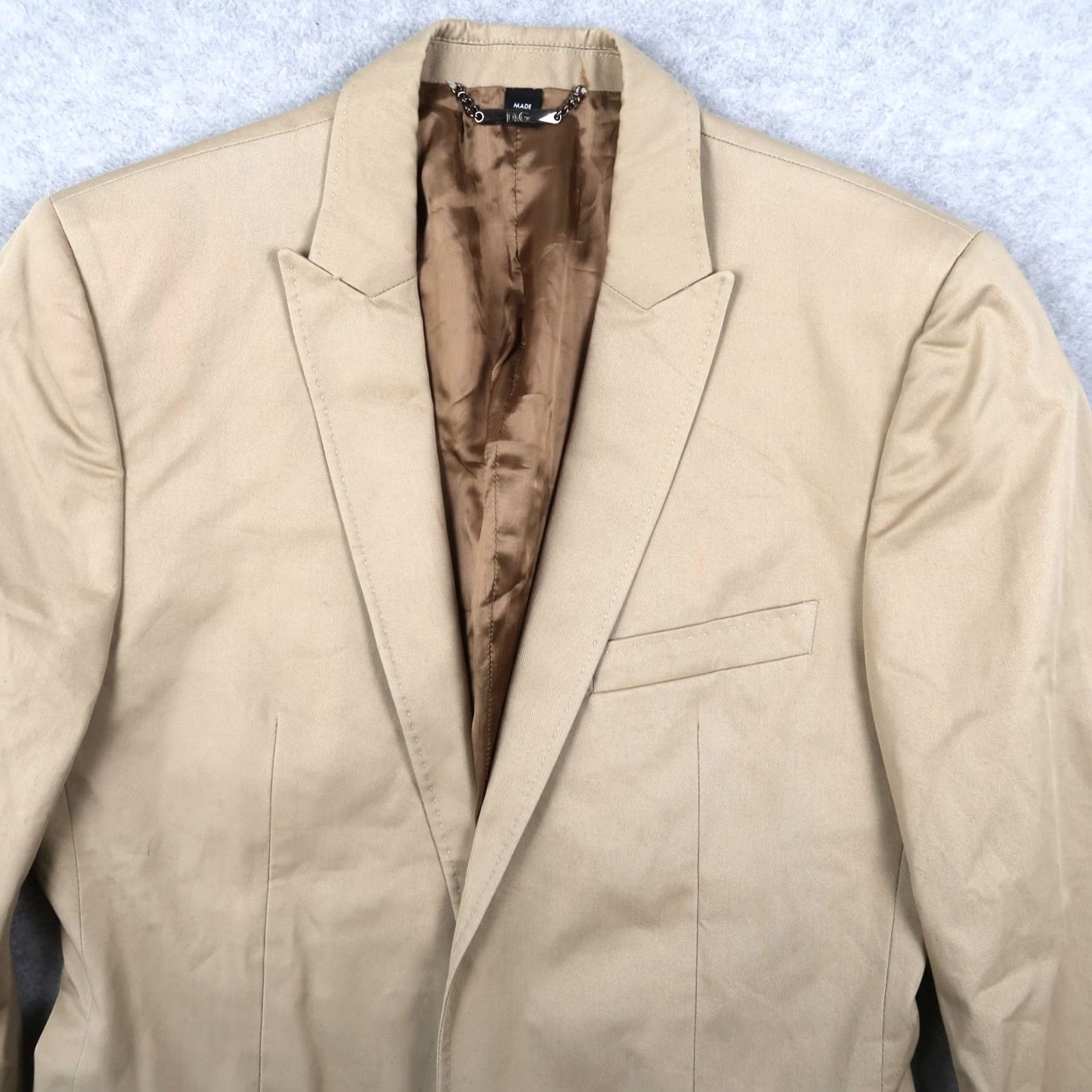 Dolce & Gabbana Dolce&Gabbana Blazer Shirt Mens Classic Cotton Tan 46 Beige Button-Front Solid Pattern Vintage? Size 46R - 3 Thumbnail