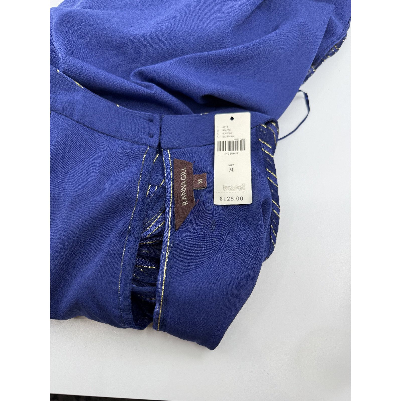 Anthropologie NWT RANNA GILL ANTHROPOLOGIE Sapphire Stripe Halter Top Sz M Size M / US 6-8 / IT 42-44 - 5 Thumbnail