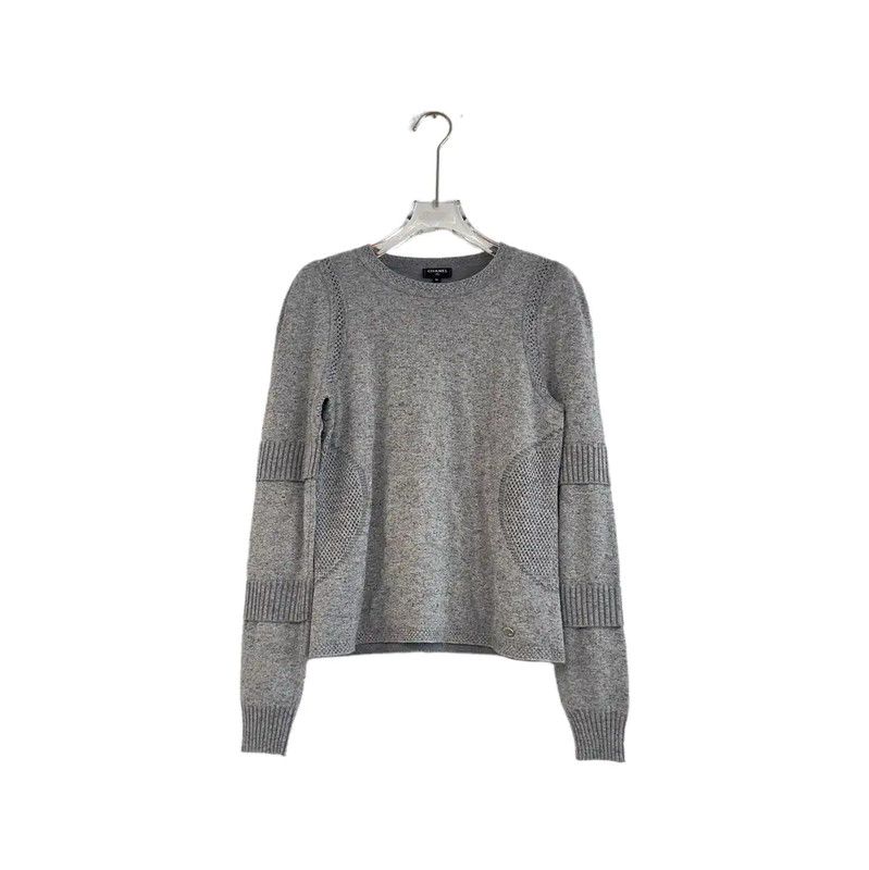 Chanel Chanel Gray Long Sleeve Pullover Sweater 0089 Size S / US 4 / IT 40 - 1 Thumbnail